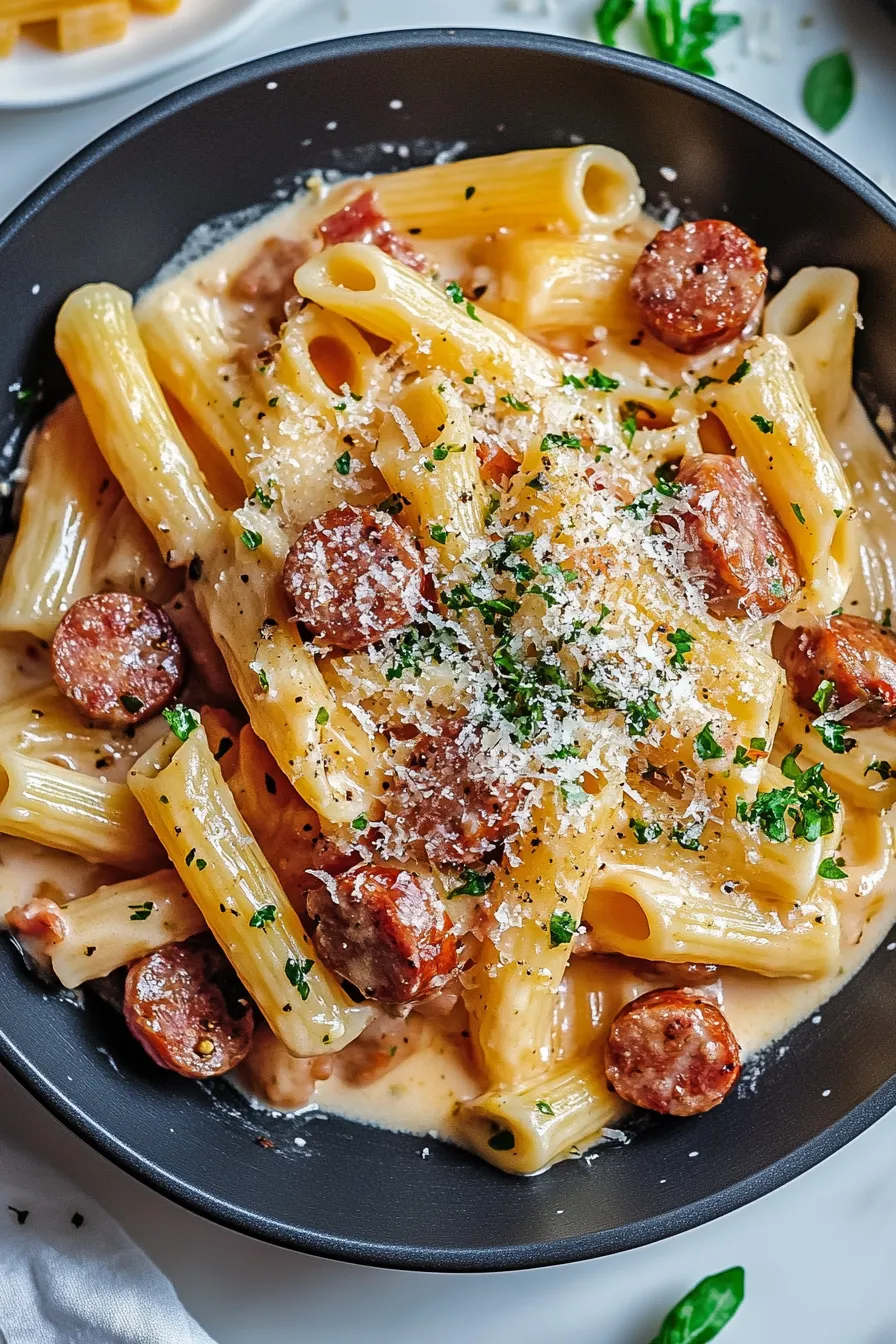 Creamy Smoked Sausage Pasta – My Food Plans
