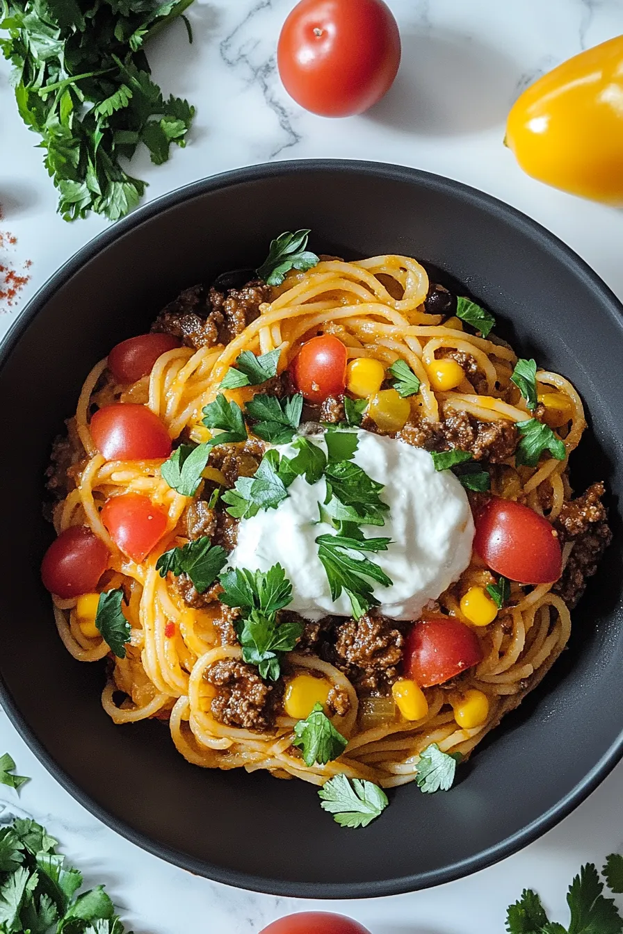 CrockPot Taco Spaghetti – My Food Plans