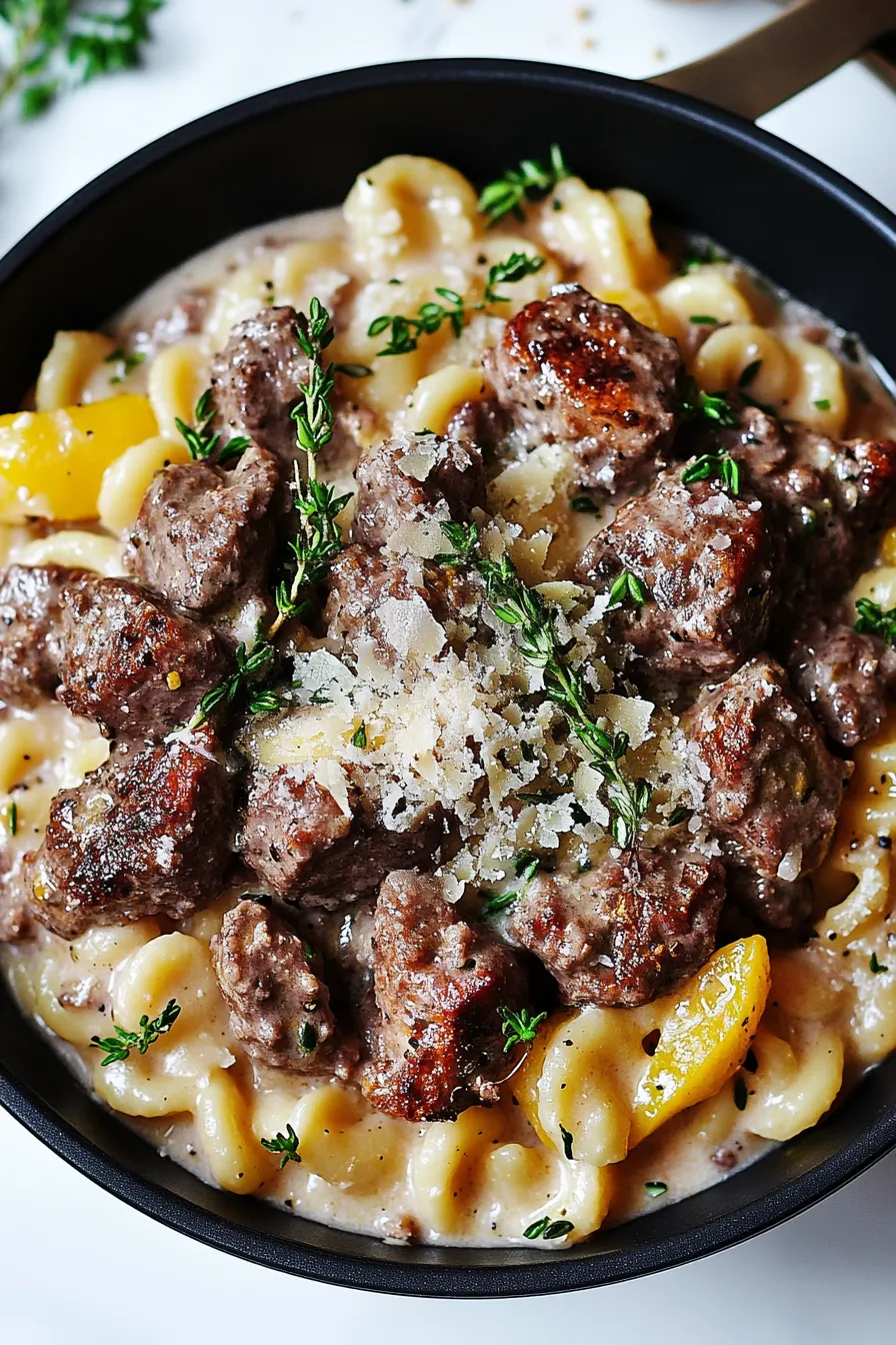 Beef and Rotini in Garlic Parmesan Sauce – My Food Plans