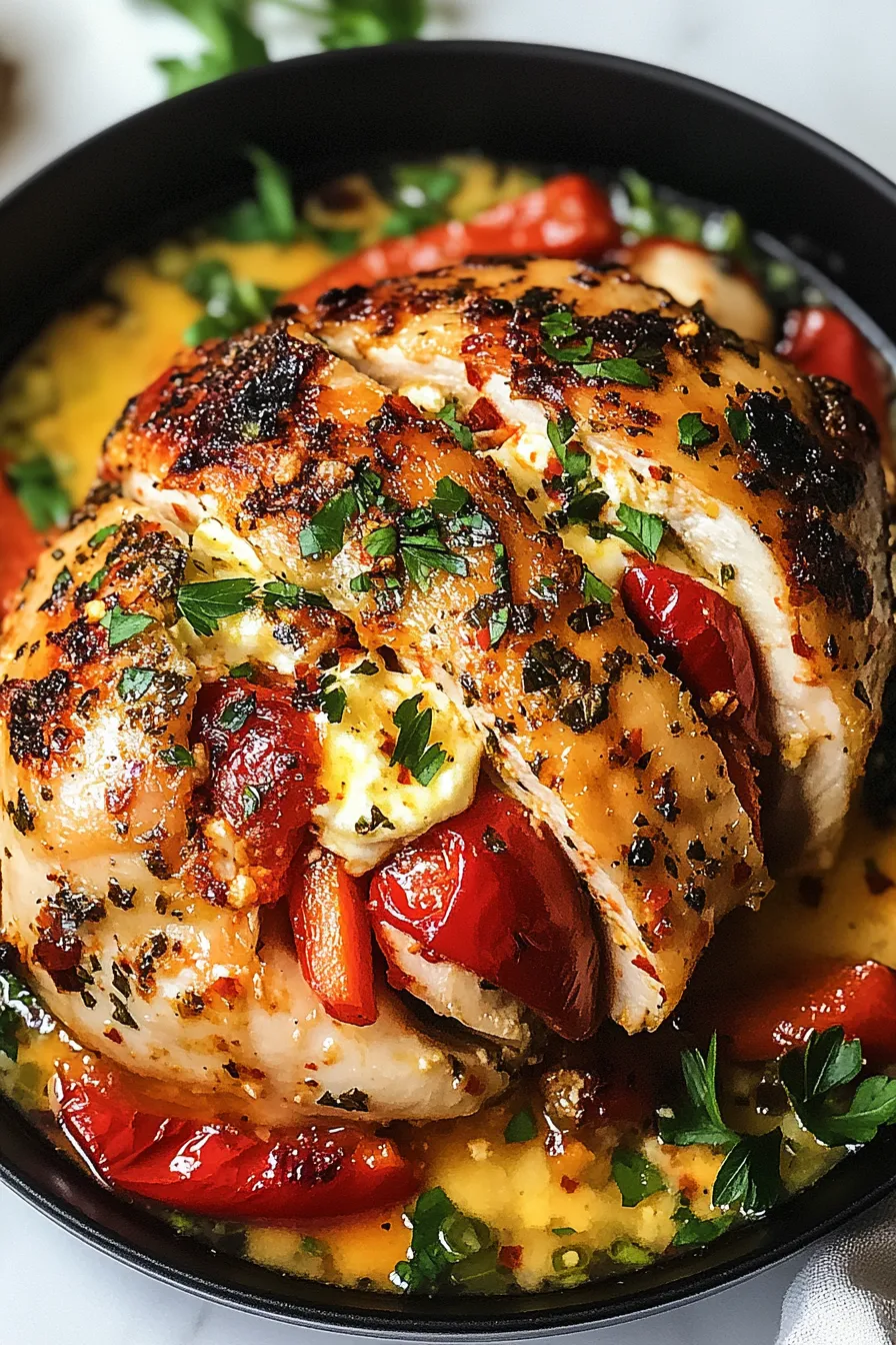 Roasted Red Pepper & Mozzarella Stuffed Chicken – My Food Plans