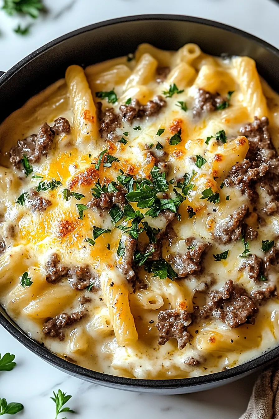 One-Pot Beef and Cheddar Ranch Pasta – My Food Plans