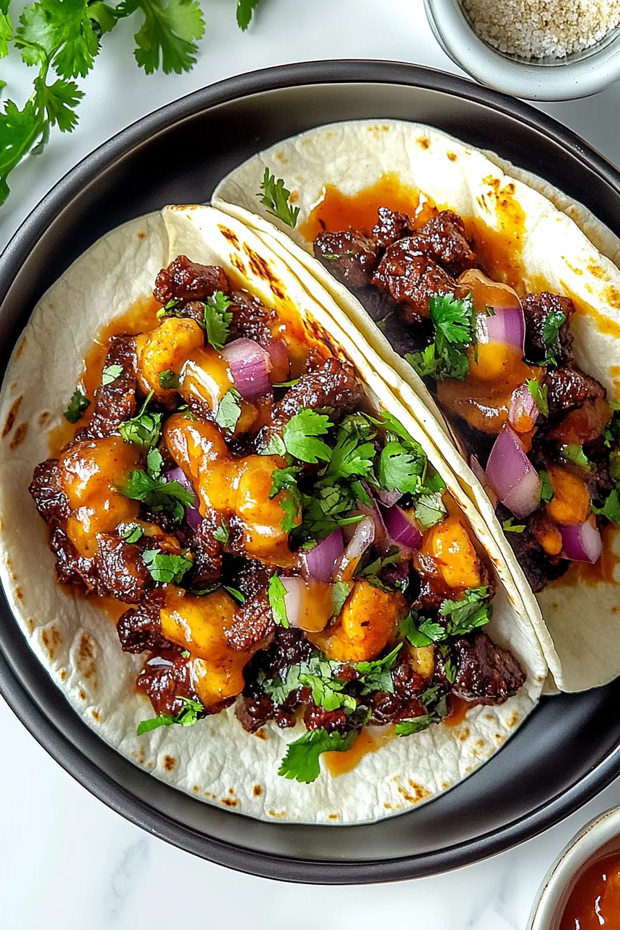 Garlic Butter Honey BBQ Beef Tacos – My Food Plans