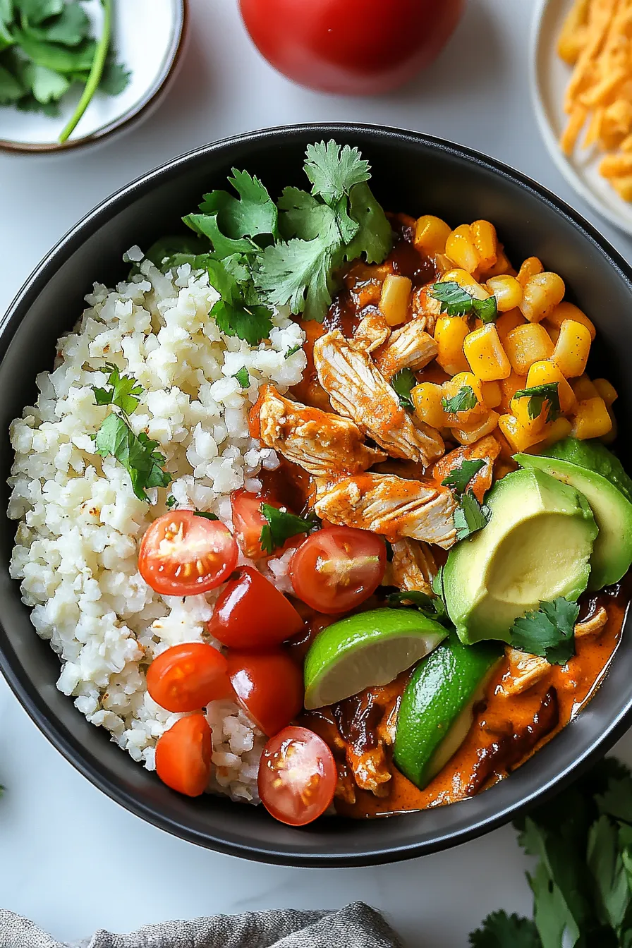 Healthy Chicken Enchilada Bowls with Cauliflower Rice – My Food Plans