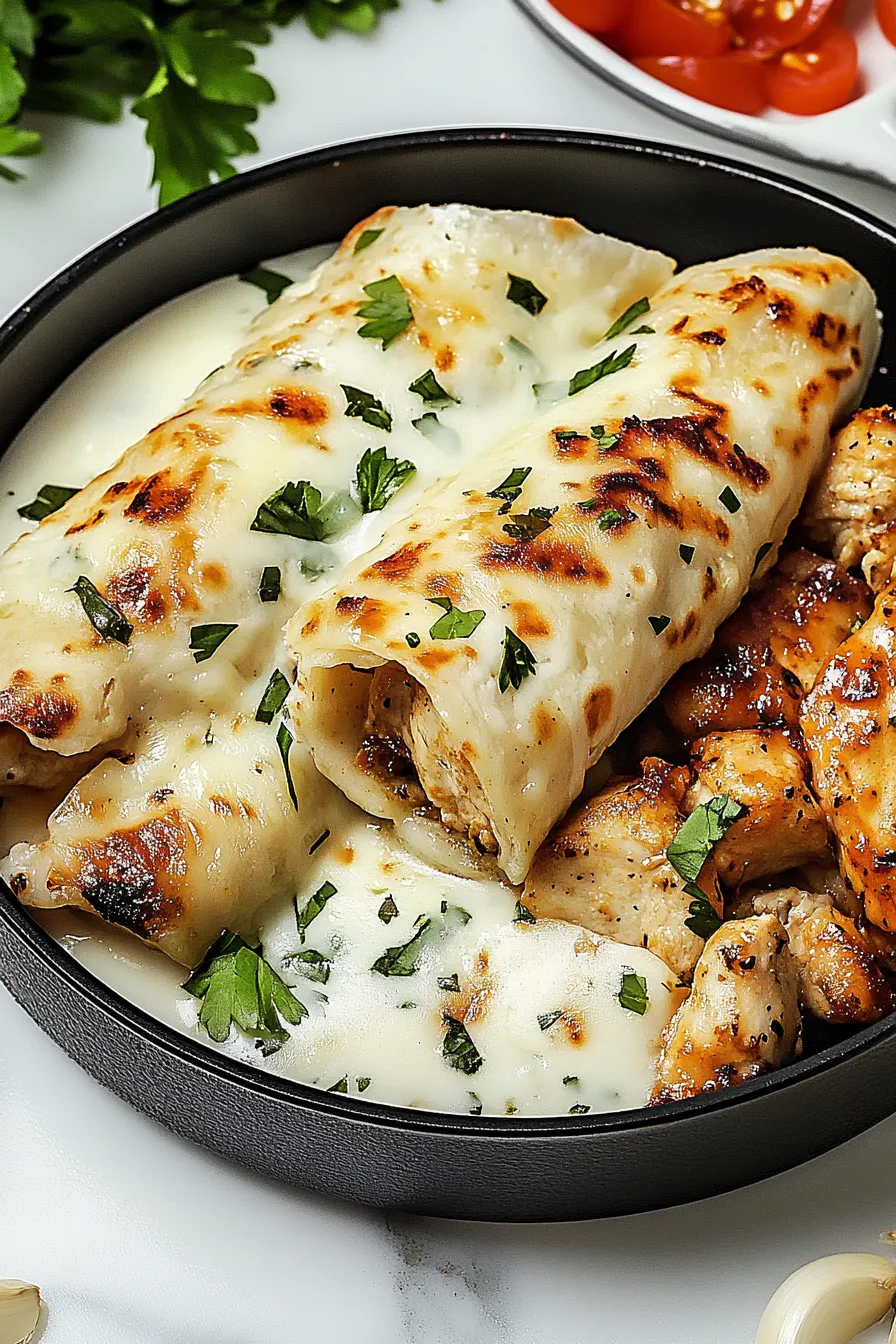Cheesy Garlic Chicken Wraps – My Food Plans
