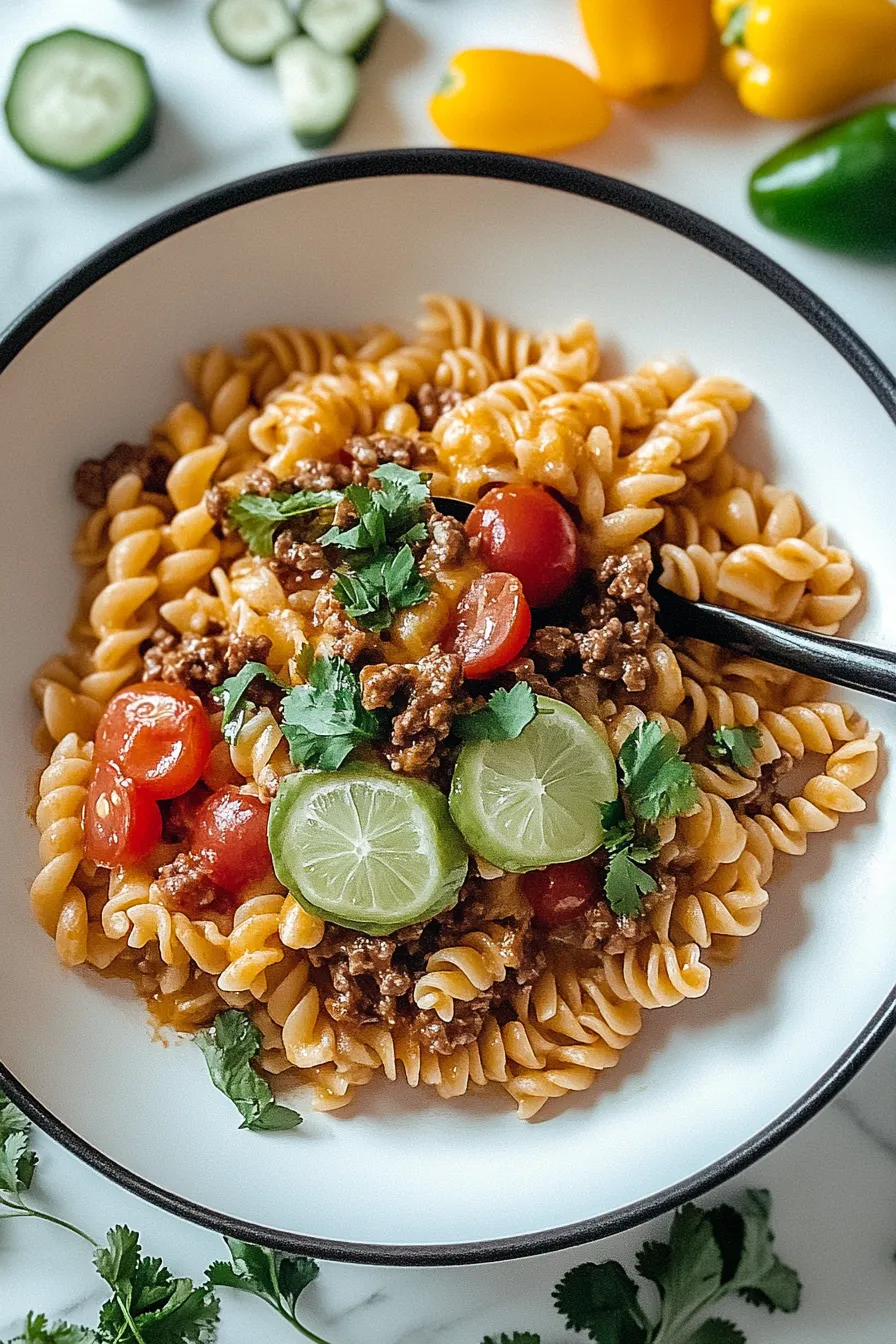 One Pot Beef Taco Pasta – My Food Plans