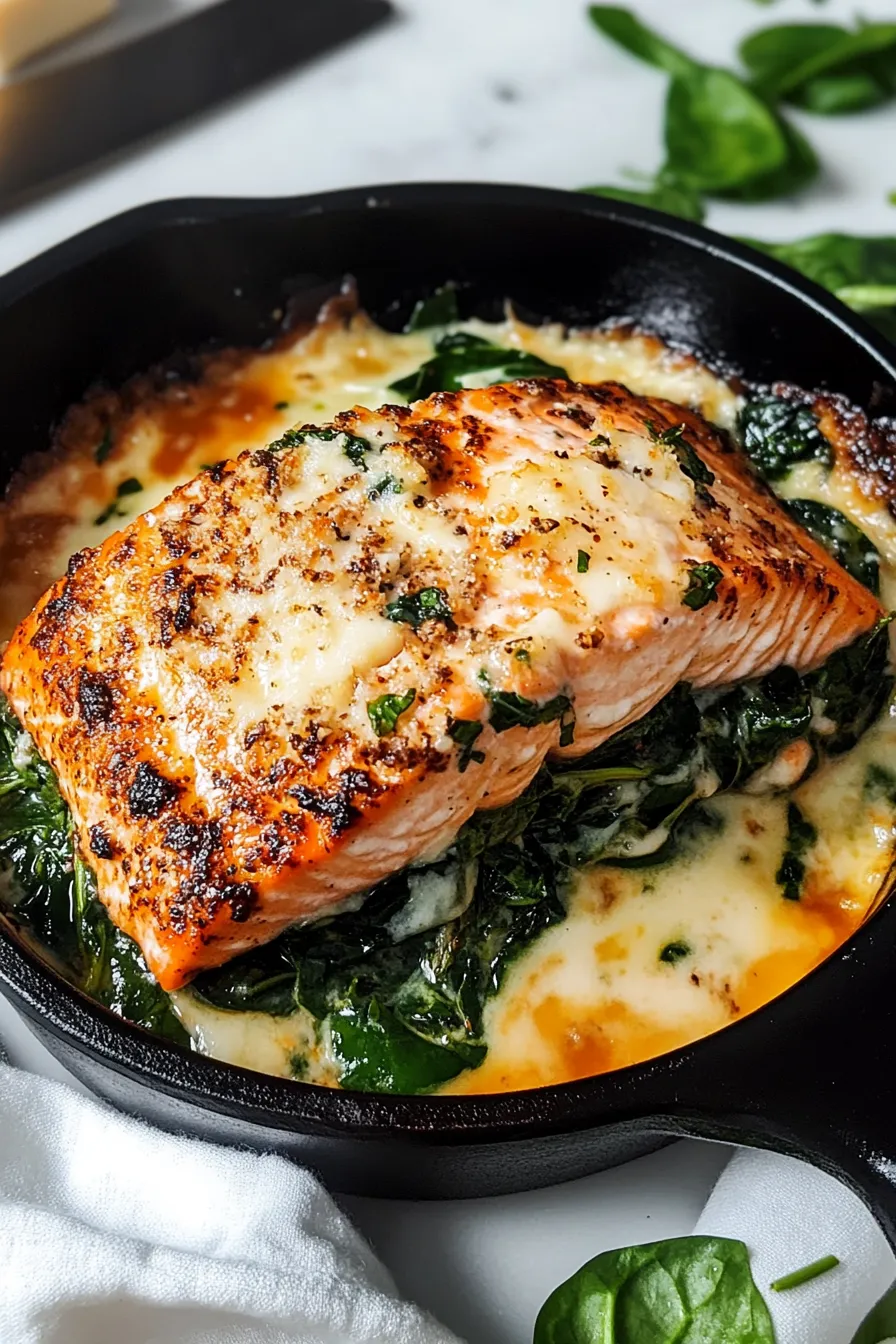 Blackened Salmon Stuffed with Spinach and Parmesan Cheese – My Food Plans