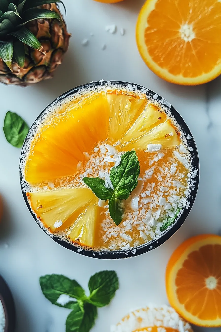 Orange, Pineapple & Coconut Mocktail – My Food Plans