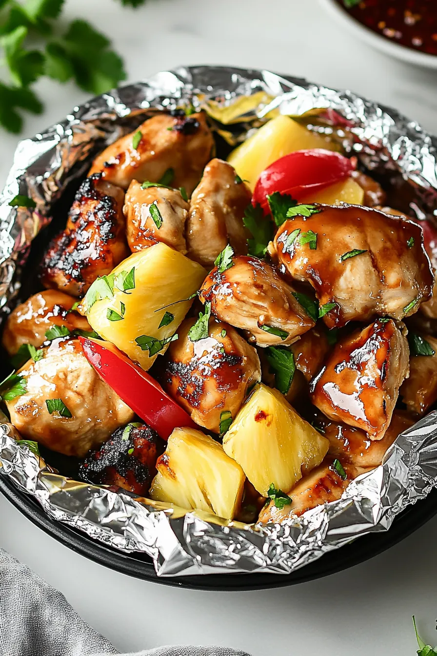Teriyaki Chicken and Pineapple Foil Packets – My Food Plans