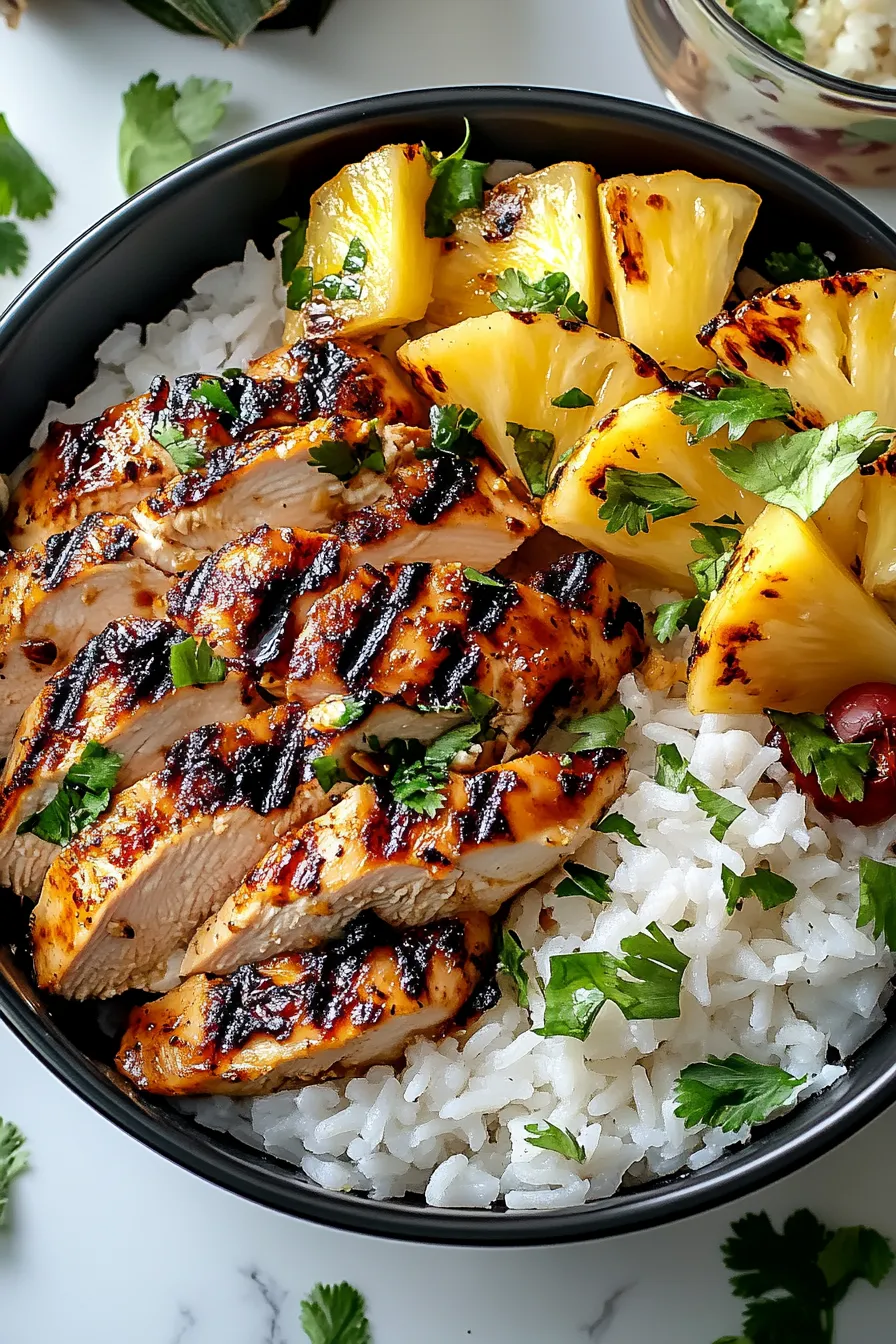 Grilled Chicken and Pineapple Bowls with Coconut Rice – My Food Plans