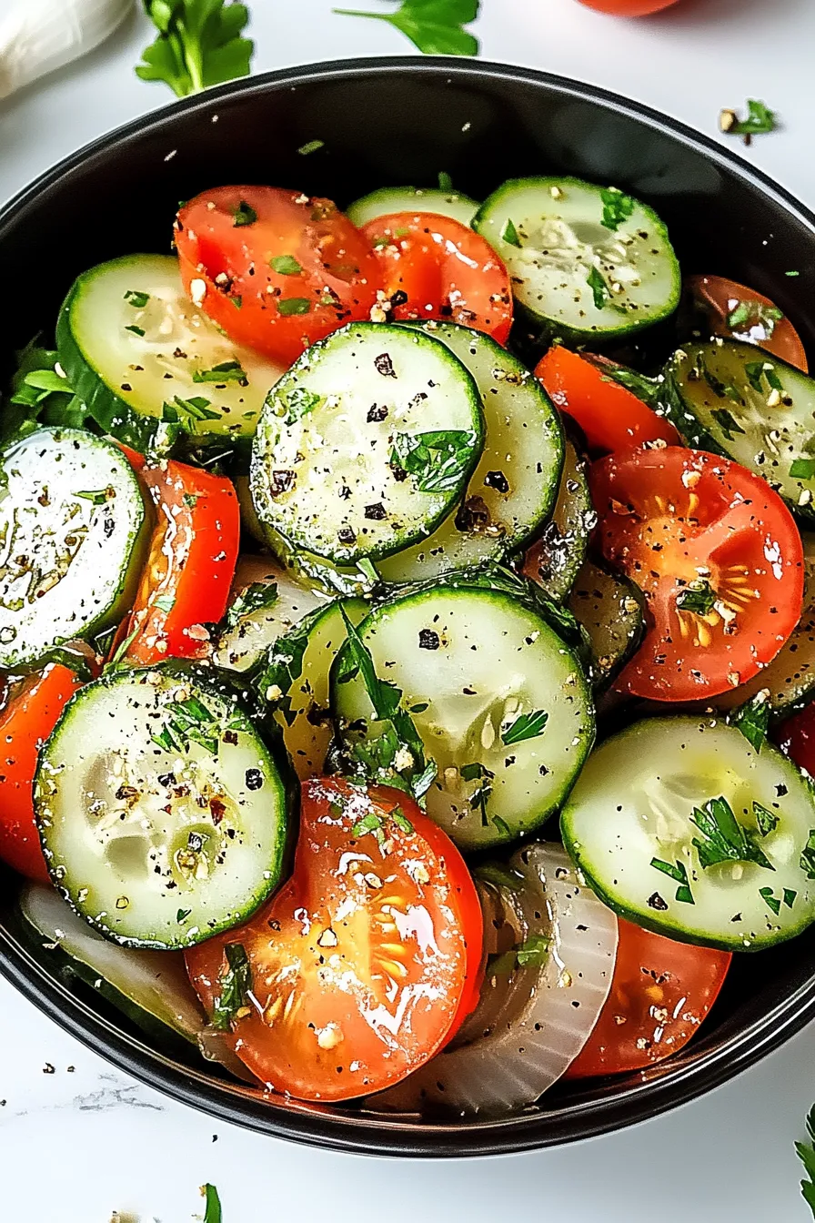 Marinated Cucumbers, Onions, and Tomatoes – My Food Plans