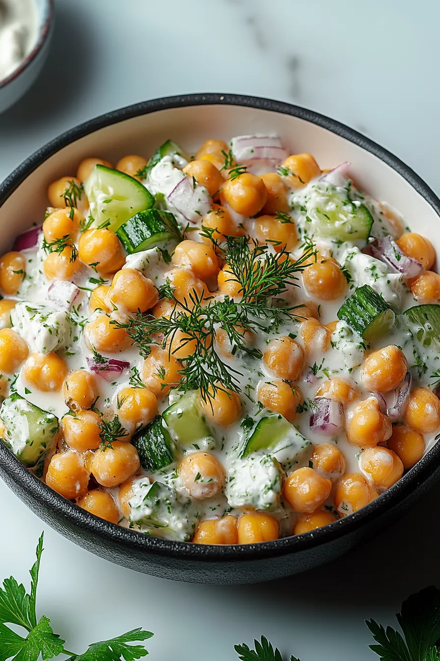 Mediterranean Tzatziki Chickpea Salad – My Food Plans