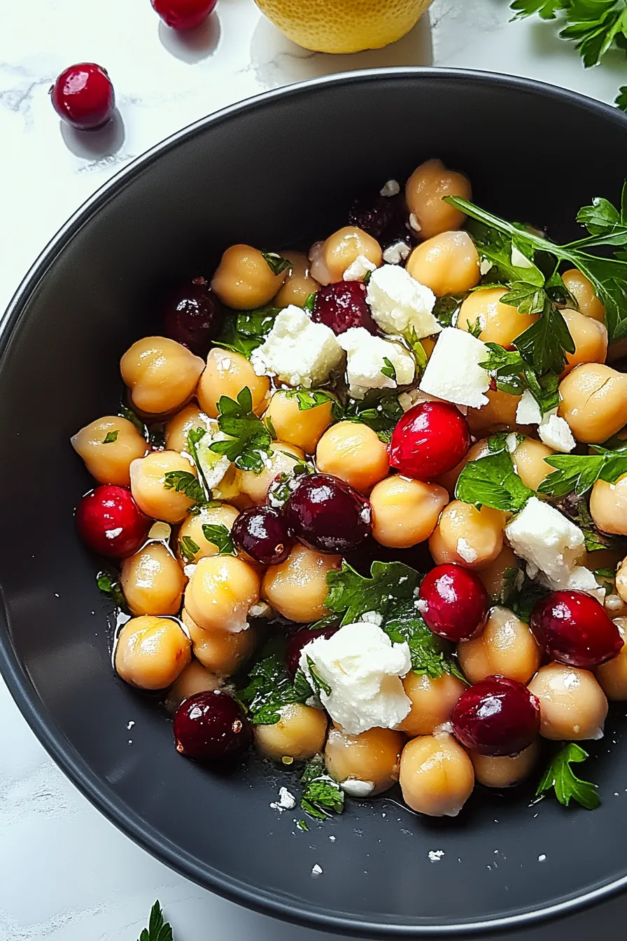 Feta &amp; Cranberry Chickpeas with Lemon Vinaigrette – My Food Plans