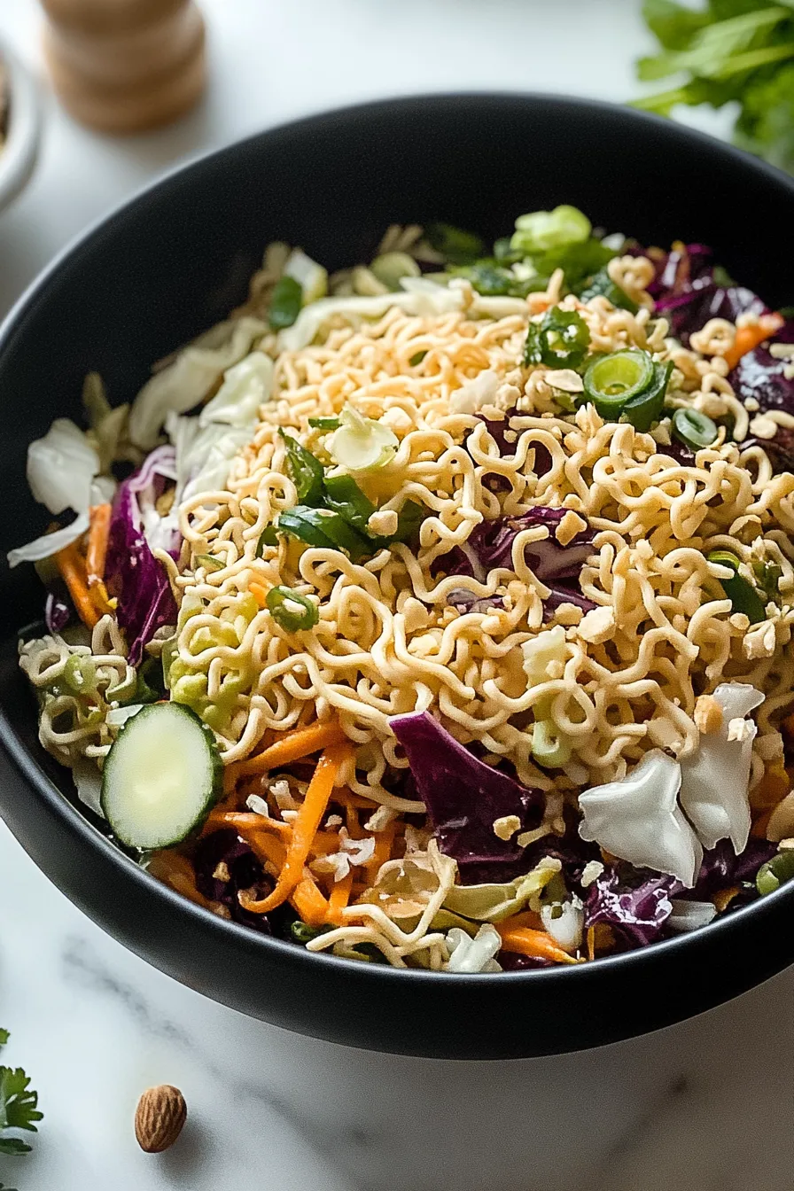 Asian Cabbage Crunch Salad with Ramen – My Food Plans