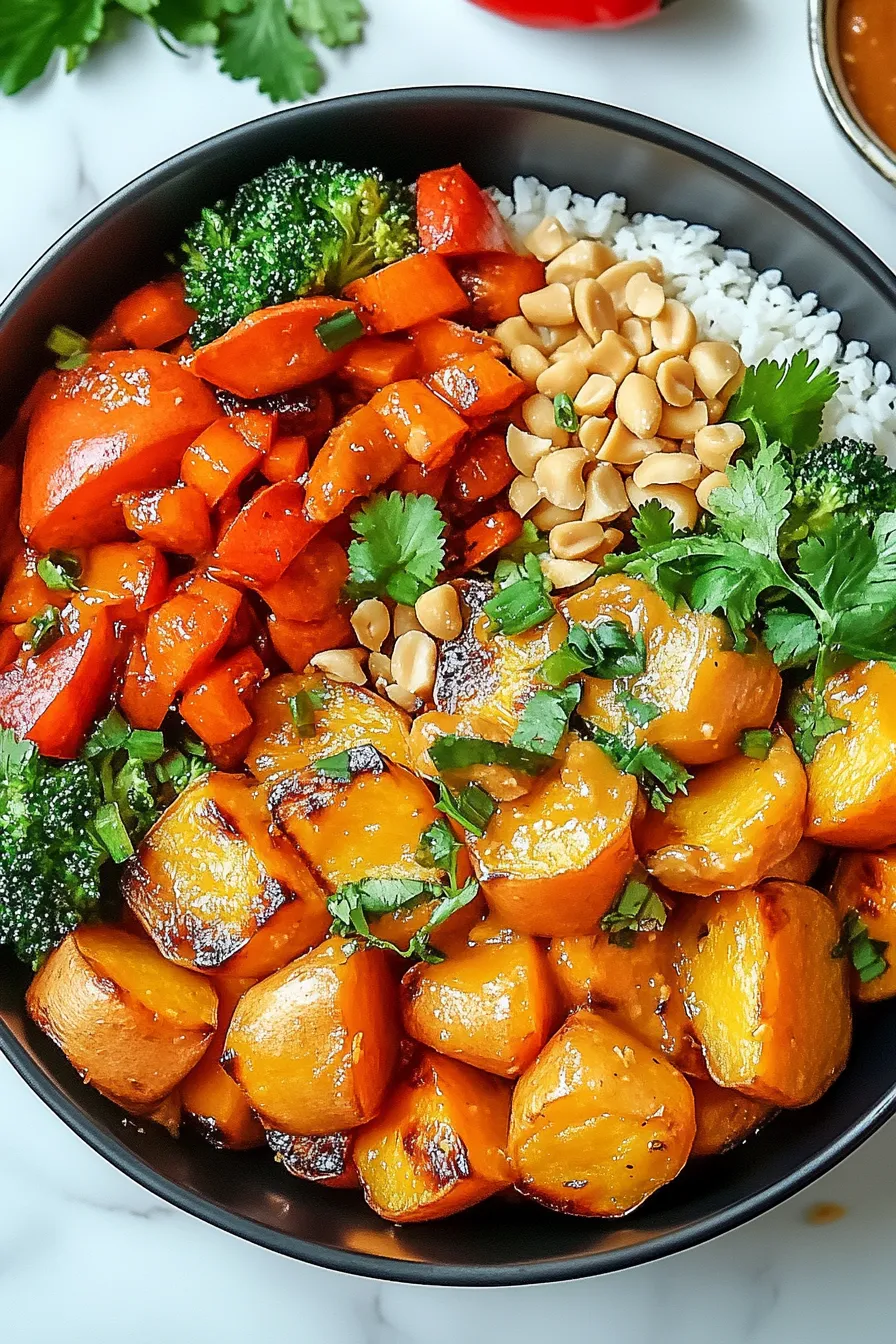 Spicy Thai Peanut Sweet Potato Buddha Bowls – My Food Plans