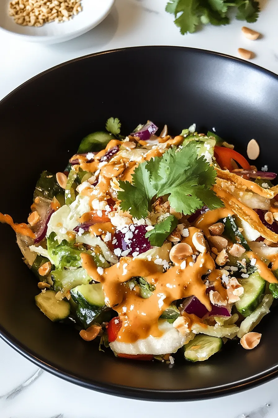 Thai Crunch Salad with Spicy Peanut Dressing – My Food Plans