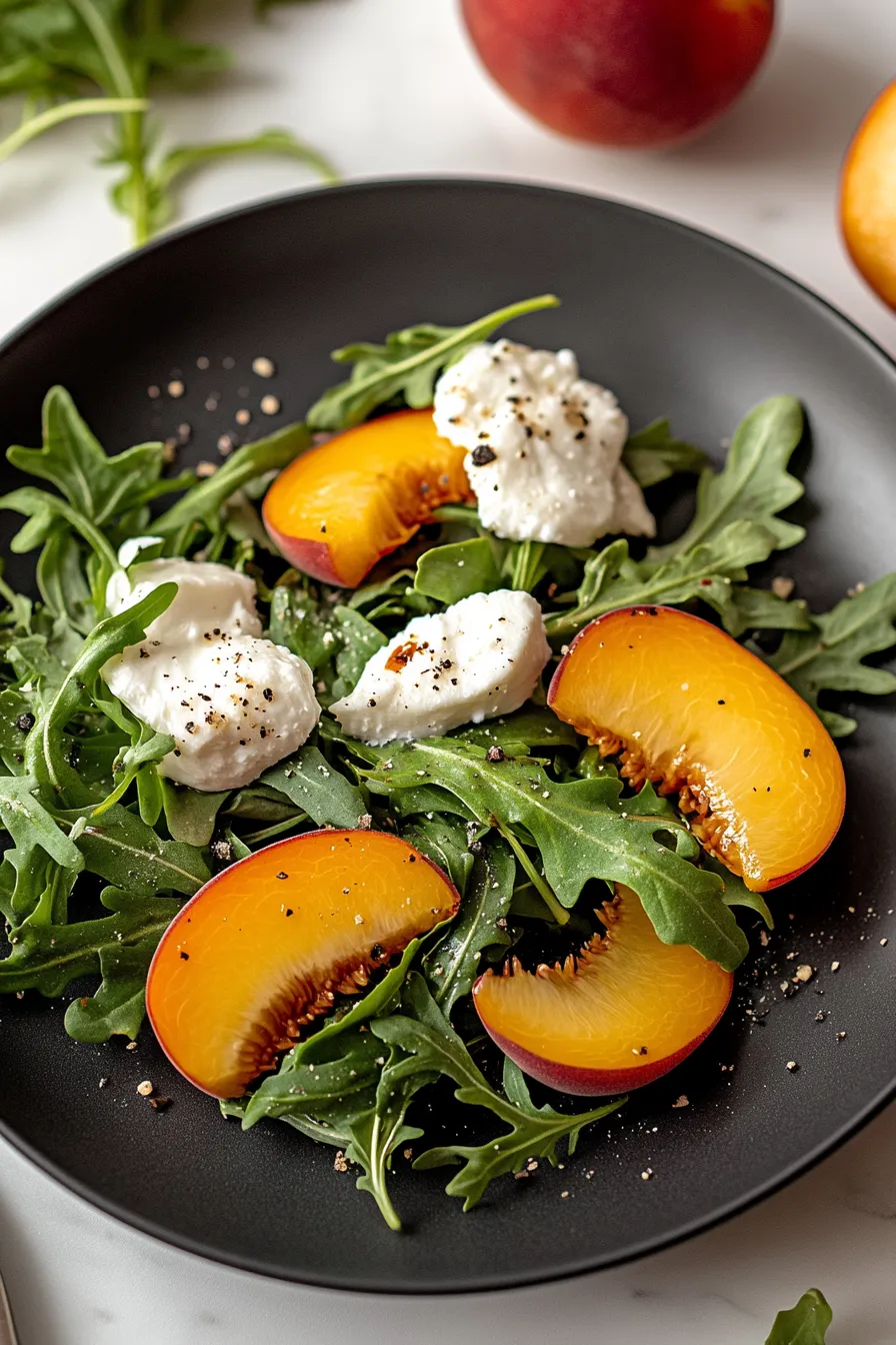 Sweet Peach Salad with Arugula and Goat Cheese – My Food Plans