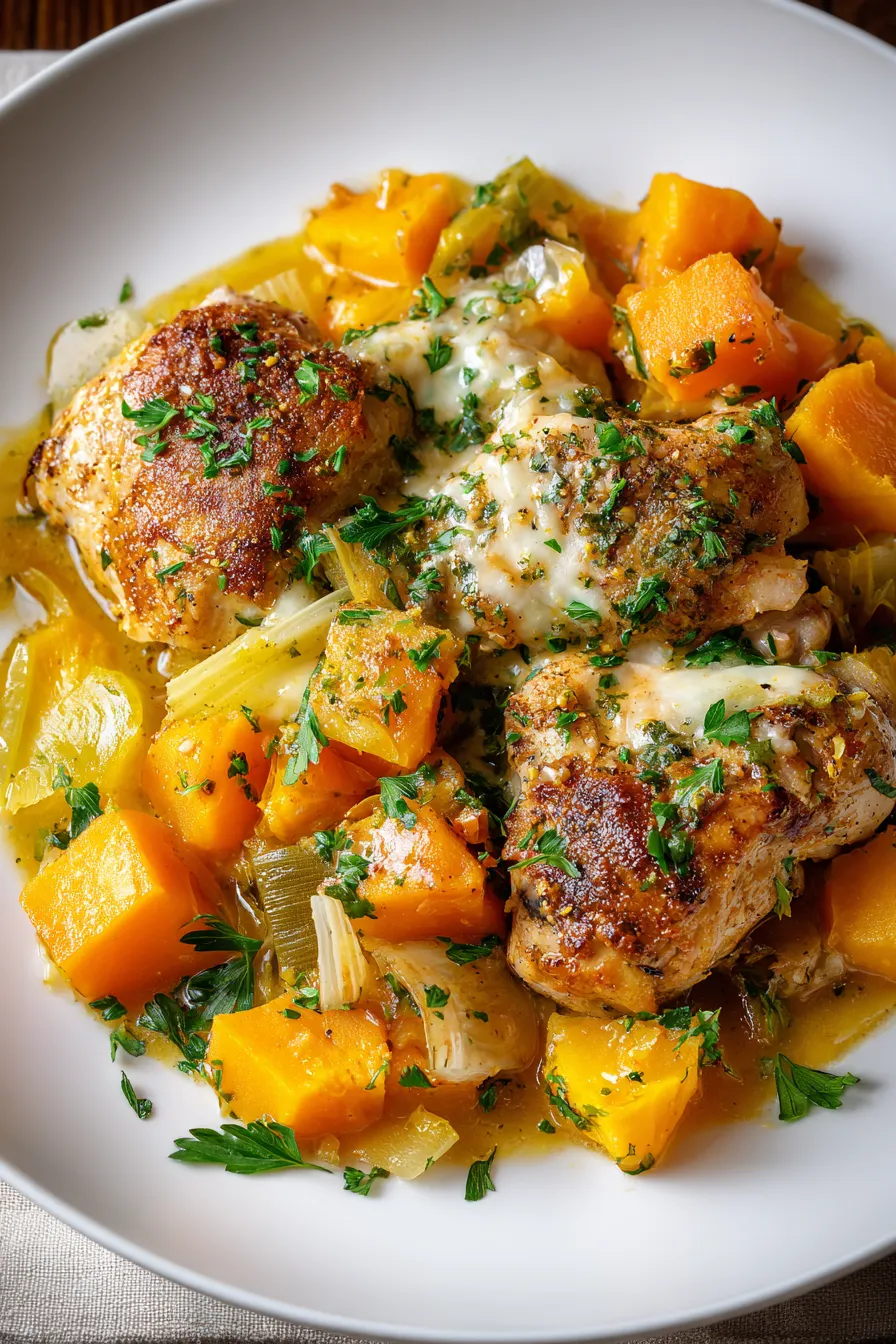 Chicken, Leek and Butternut Squash Bake – My Food Plans