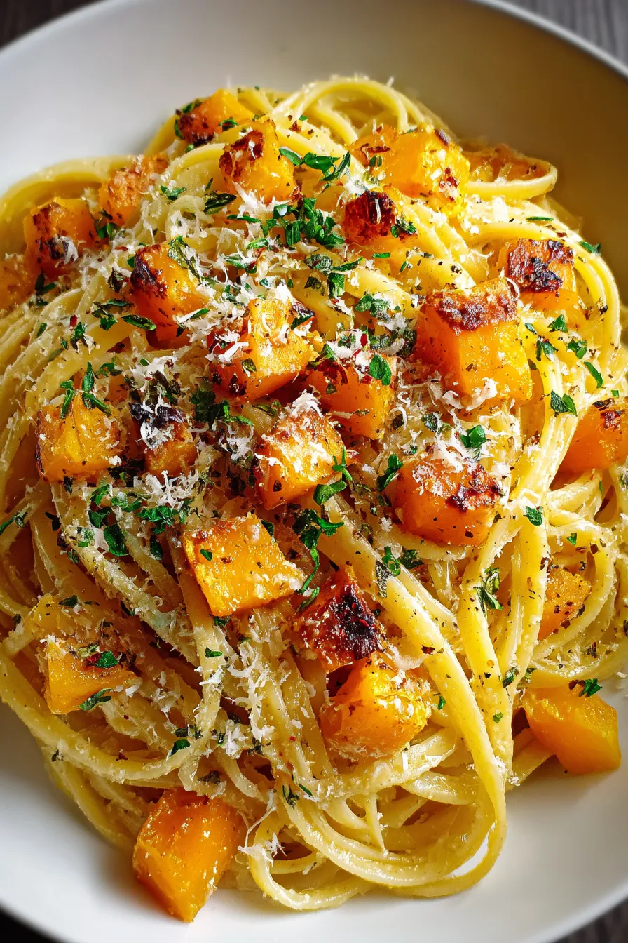 Roasted Pumpkin and Garlic Pasta – My Food Plans