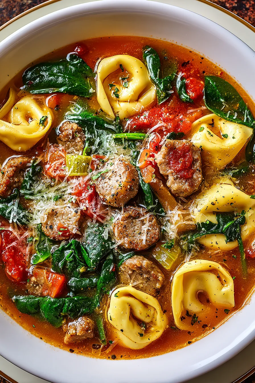 Sausage Tortellini Soup with Spinach – My Food Plans