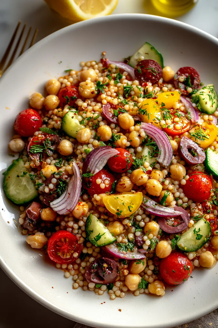 Fregola Salad with Olive Relish &amp; Chickpeas – My Food Plans