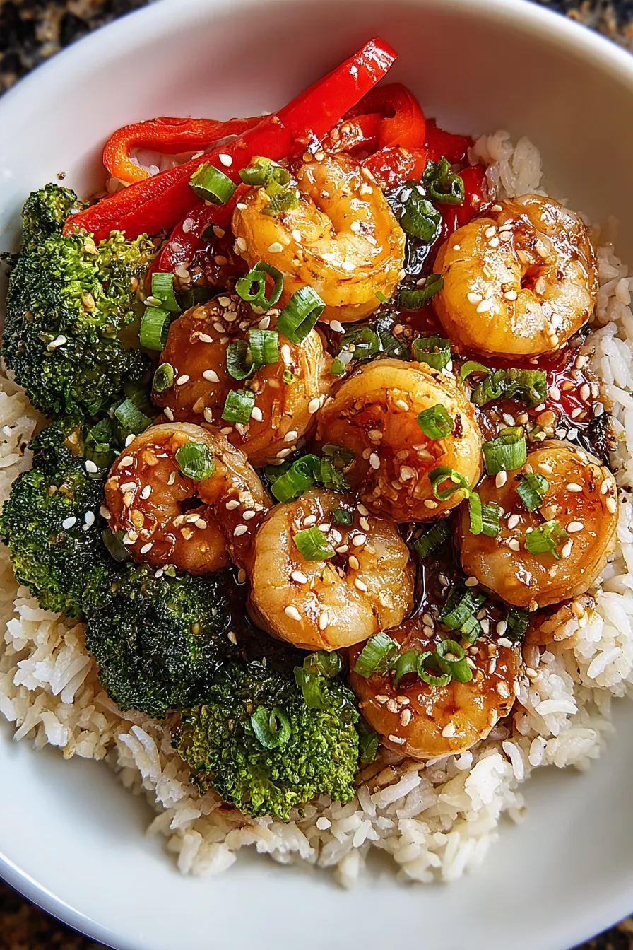 Honey Garlic Shrimp &amp; Rice Bowl – My Food Plans