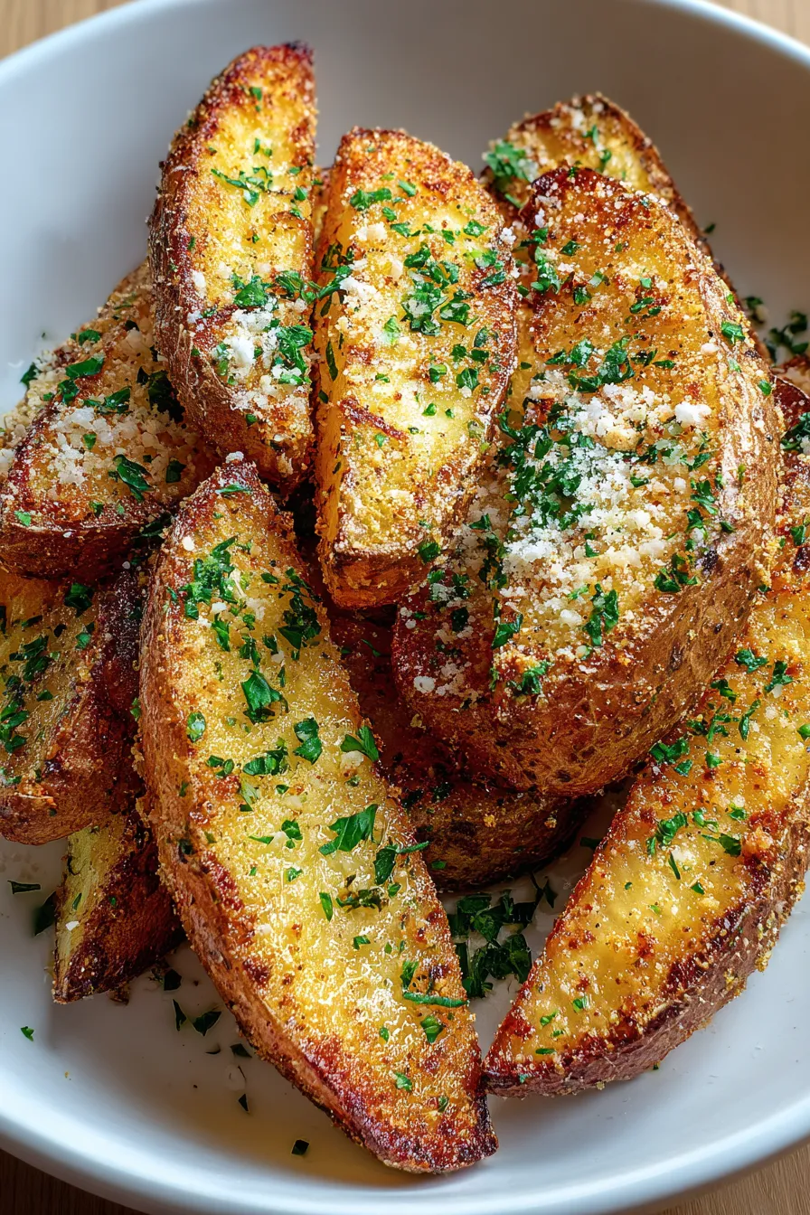 Baked Garlic Parmesan Potato Wedges – My Food Plans
