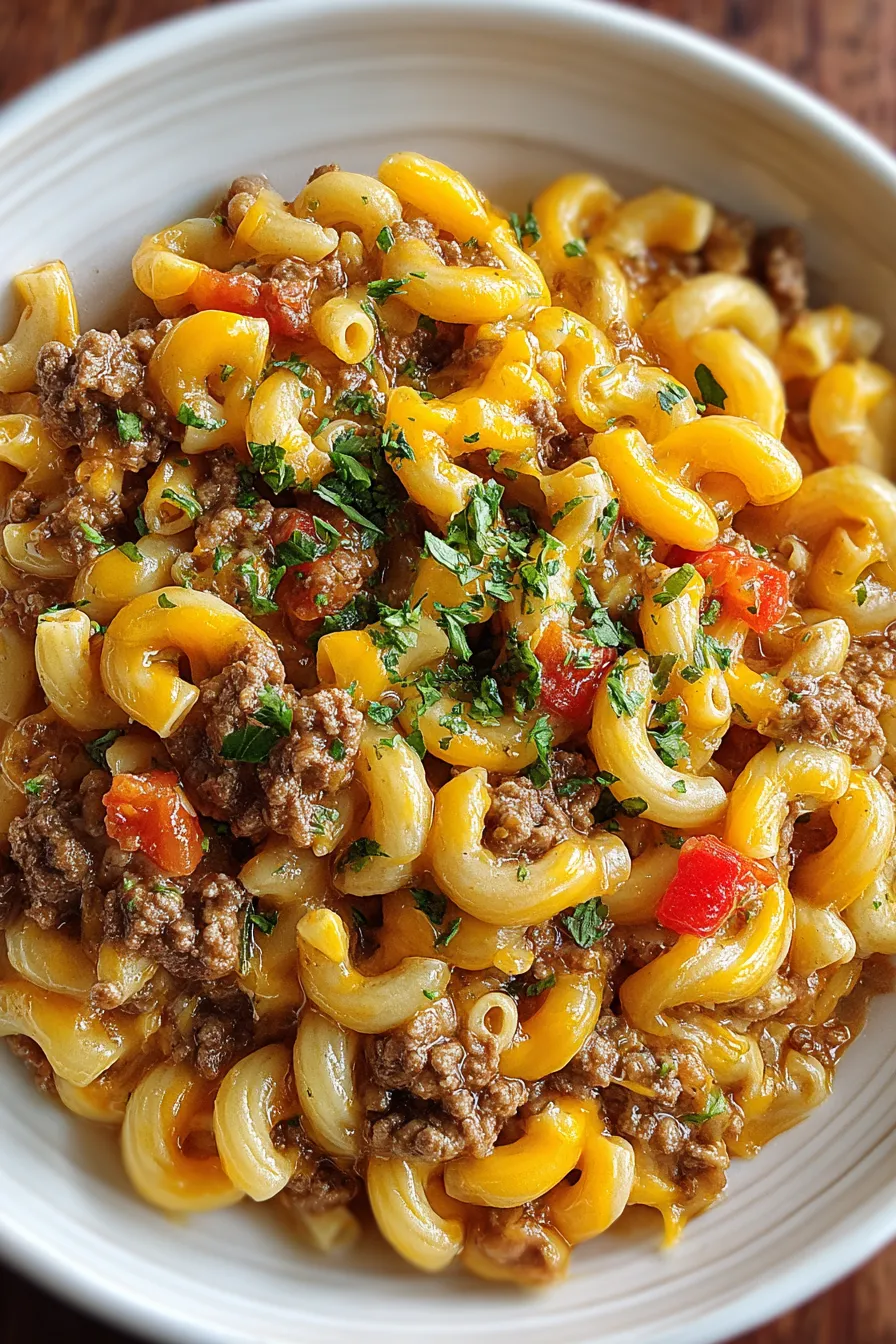 One-Pot Cheeseburger Macaroni – My Food Plans
