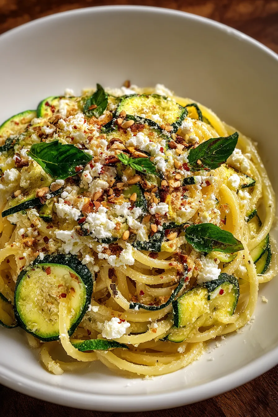 Zucchini Feta Pasta – My Food Plans