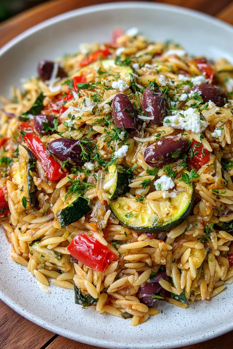 Savory Mediterranean Baked Orzo Dinner – My Food Plans