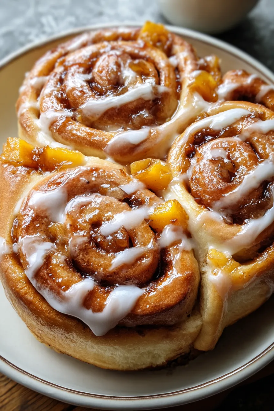 Peach Pie Cinnamon Rolls – My Food Plans