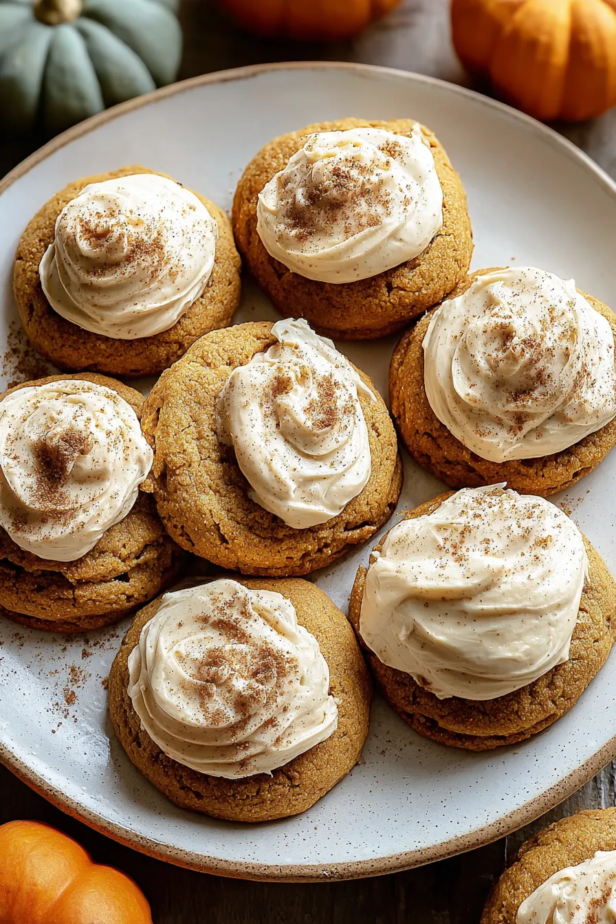 Soft Pumpkin Cookies with Cinnamon Frosting – My Food Plans