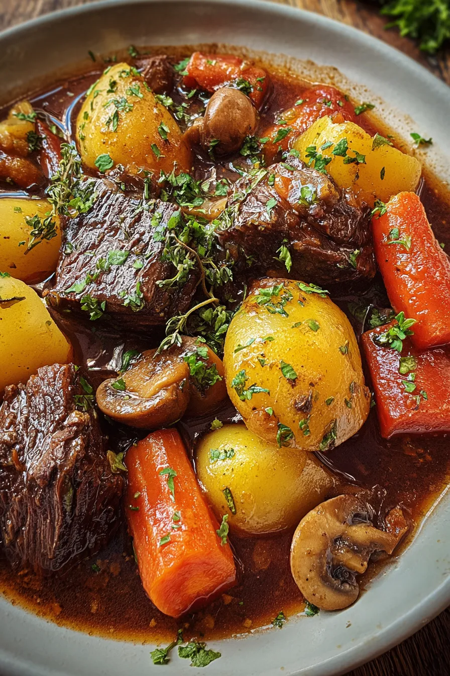 Red Wine-Braised Beef Stew with Potatoes and Carrots – My Food Plans