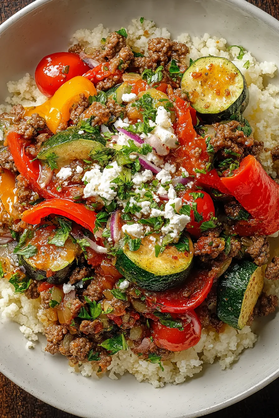 Mediterranean Ground Beef Stir-Fry – My Food Plans