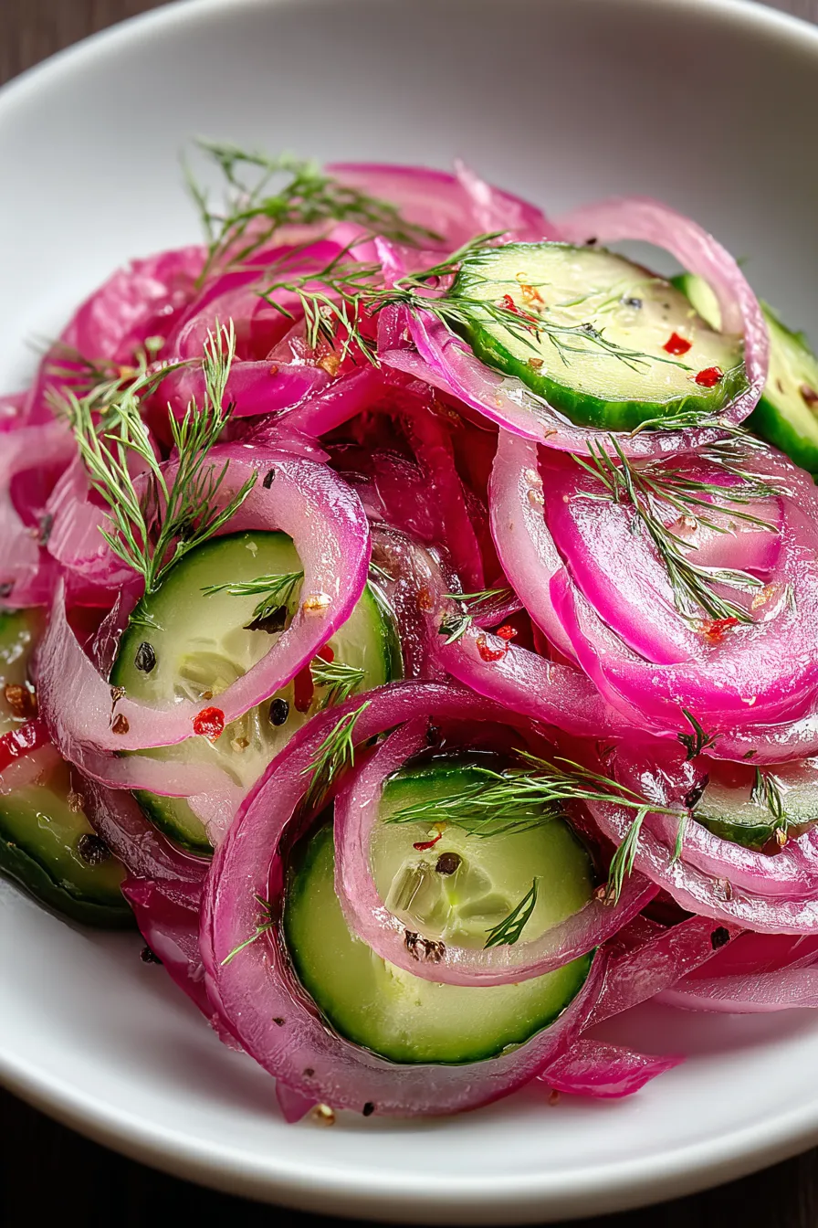 Crispy Pickled Red Onions and Cucumbers – My Food Plans