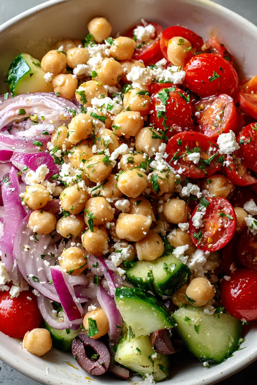 Mediterranean Chickpea Feta Salad – My Food Plans