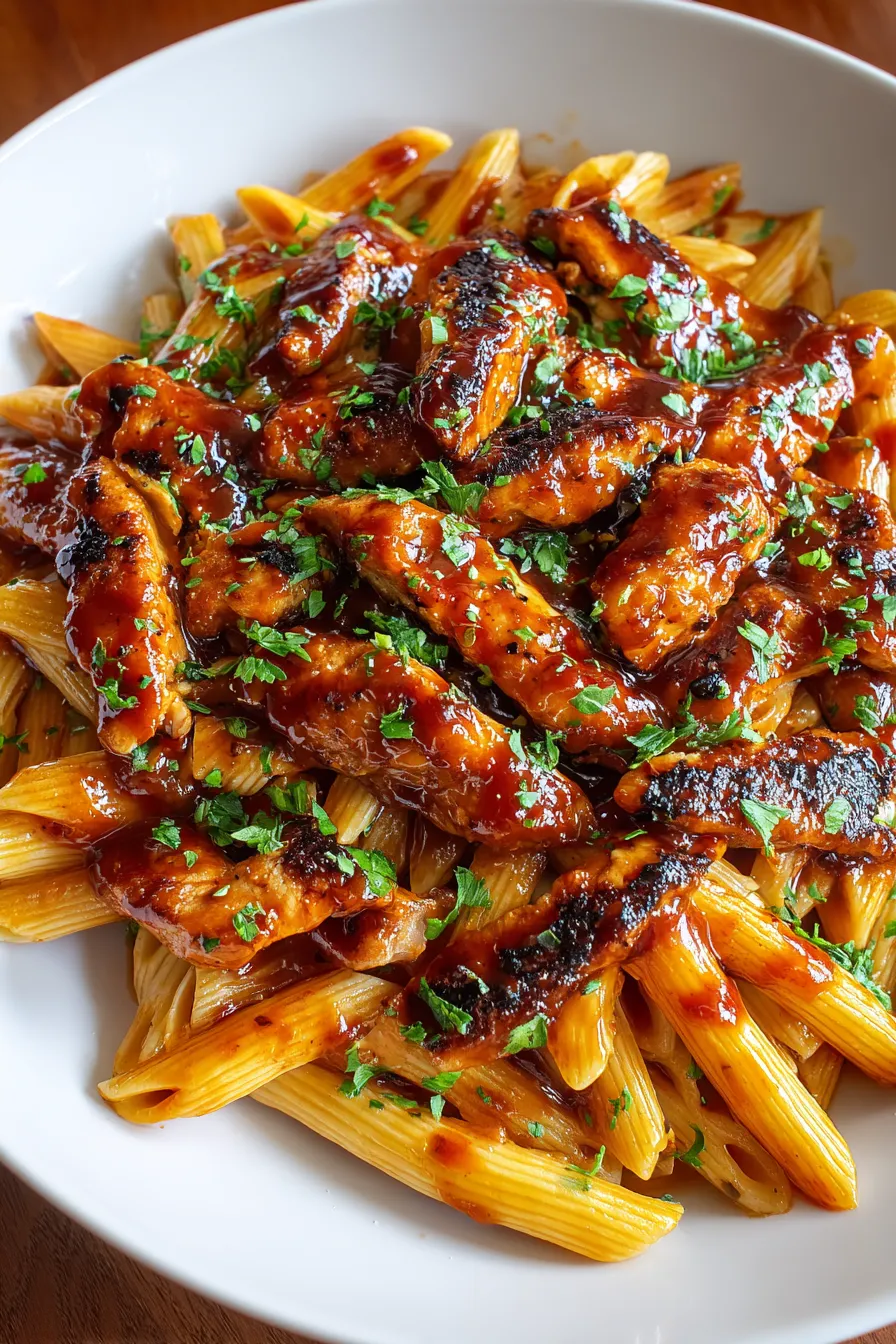 One-Pan Tangy Honey BBQ Chicken Penne – My Food Plans