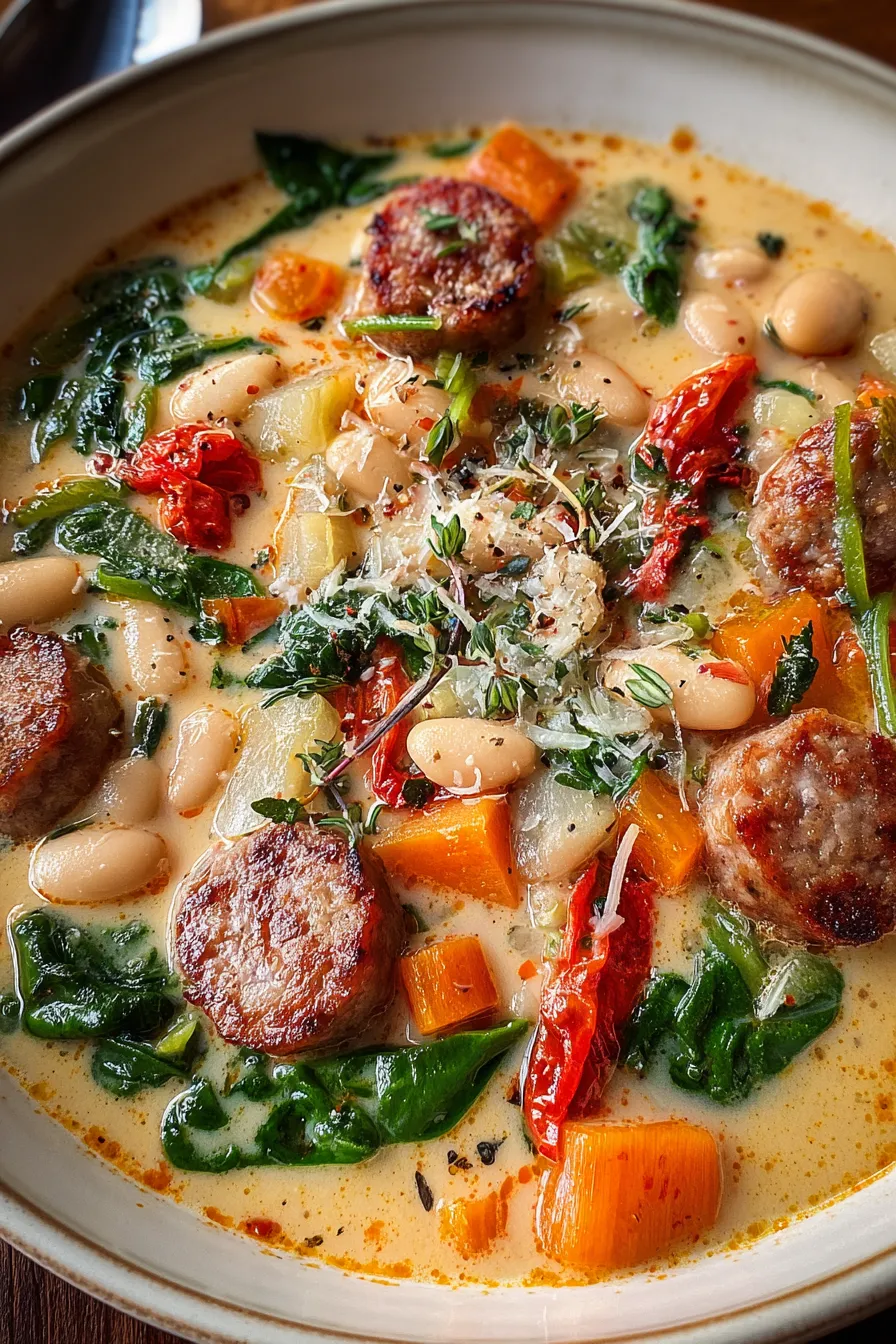 Cozy Creamy Bean Soup with Sausage – My Food Plans
