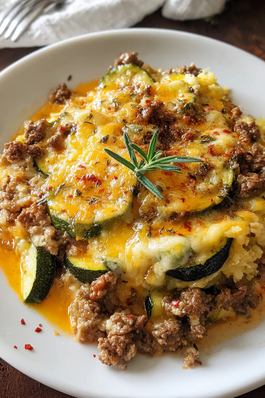 Cheesy Ground Beef and Zucchini Casserole – My Food Plans