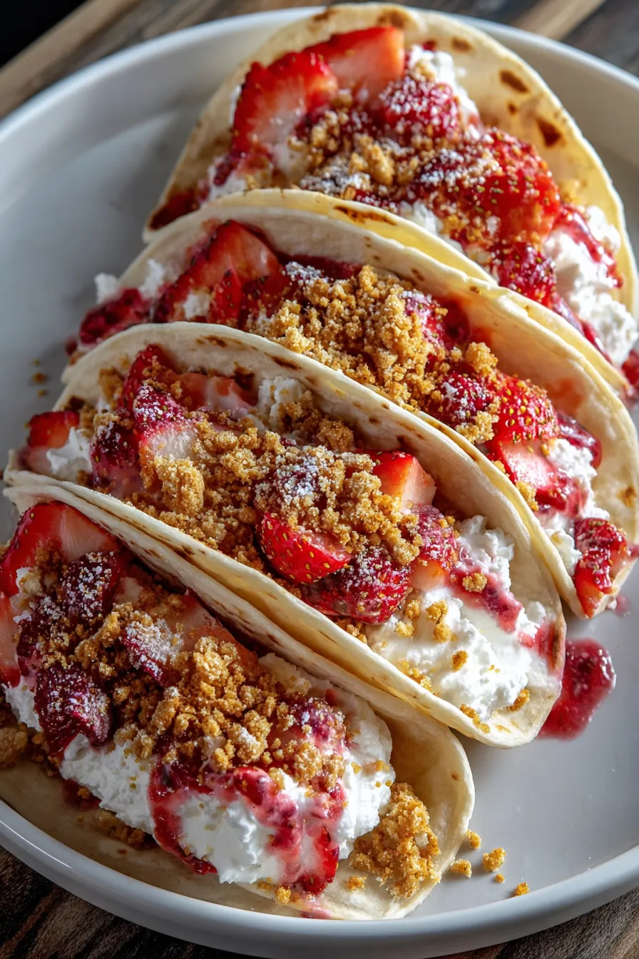 Strawberry Crunch Cheesecake Tacos – My Food Plans