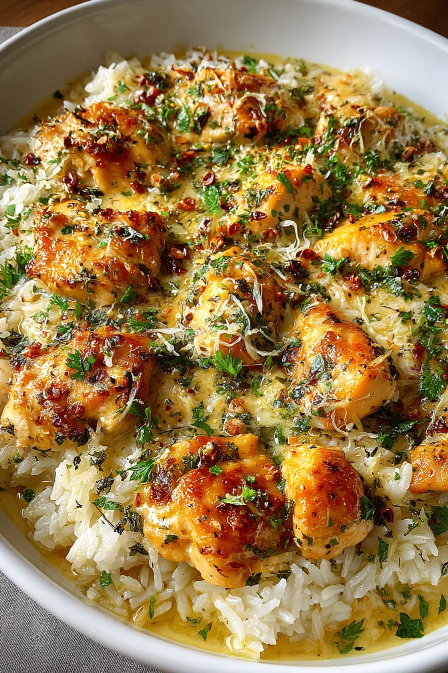 Garlic Butter Chicken and Rice Casserole – My Food Plans