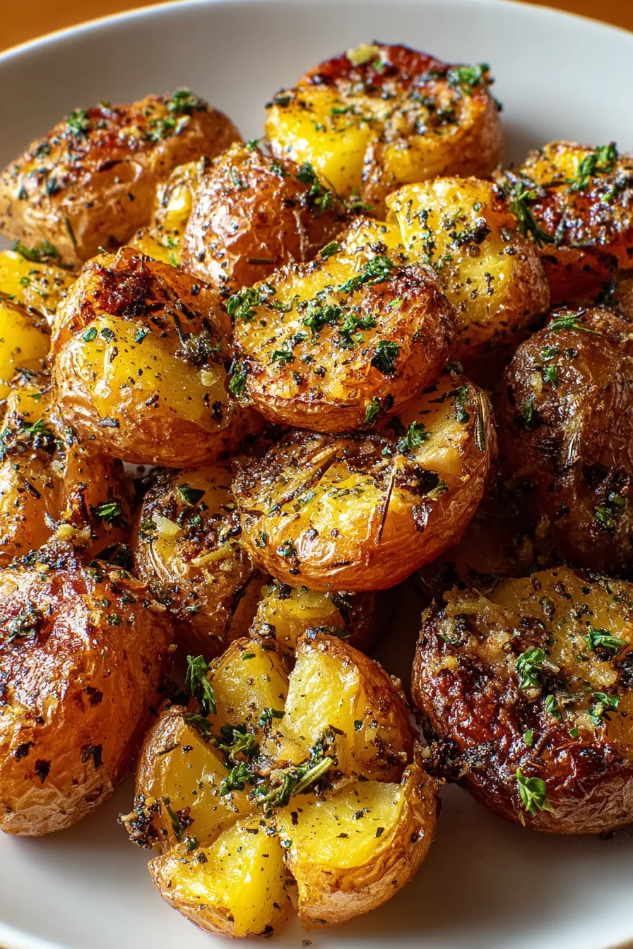 Garlic Herbed Crispy Smashed Potatoes – My Food Plans