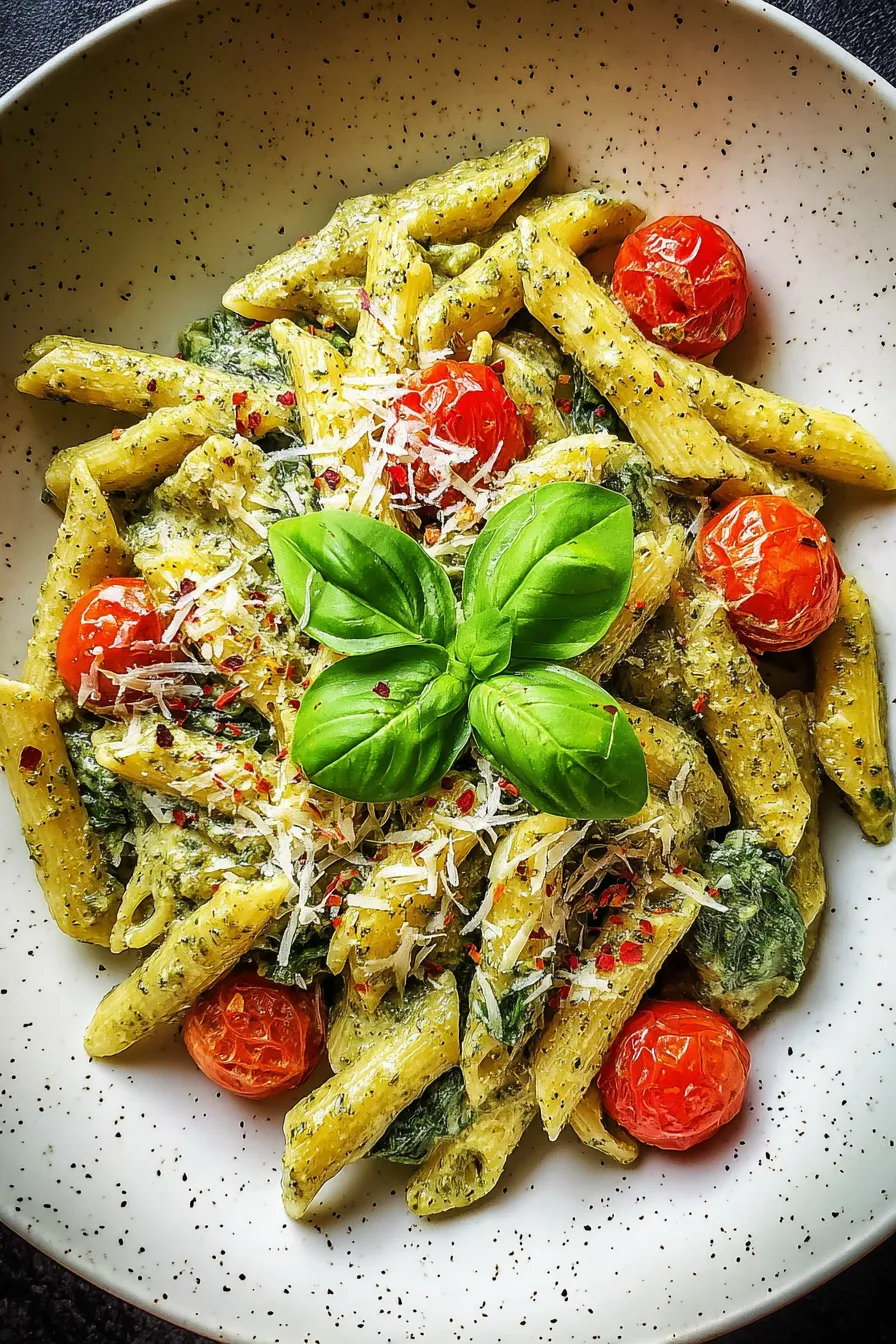 One Pot Creamy Pesto Sauce Pasta – My Food Plans