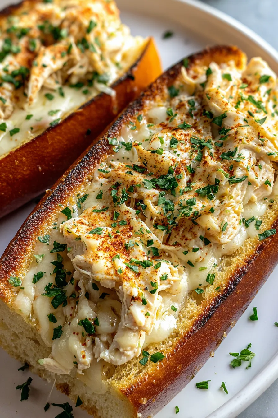 Cheesy Chicken Garlic Bread Sandwich – My Food Plans