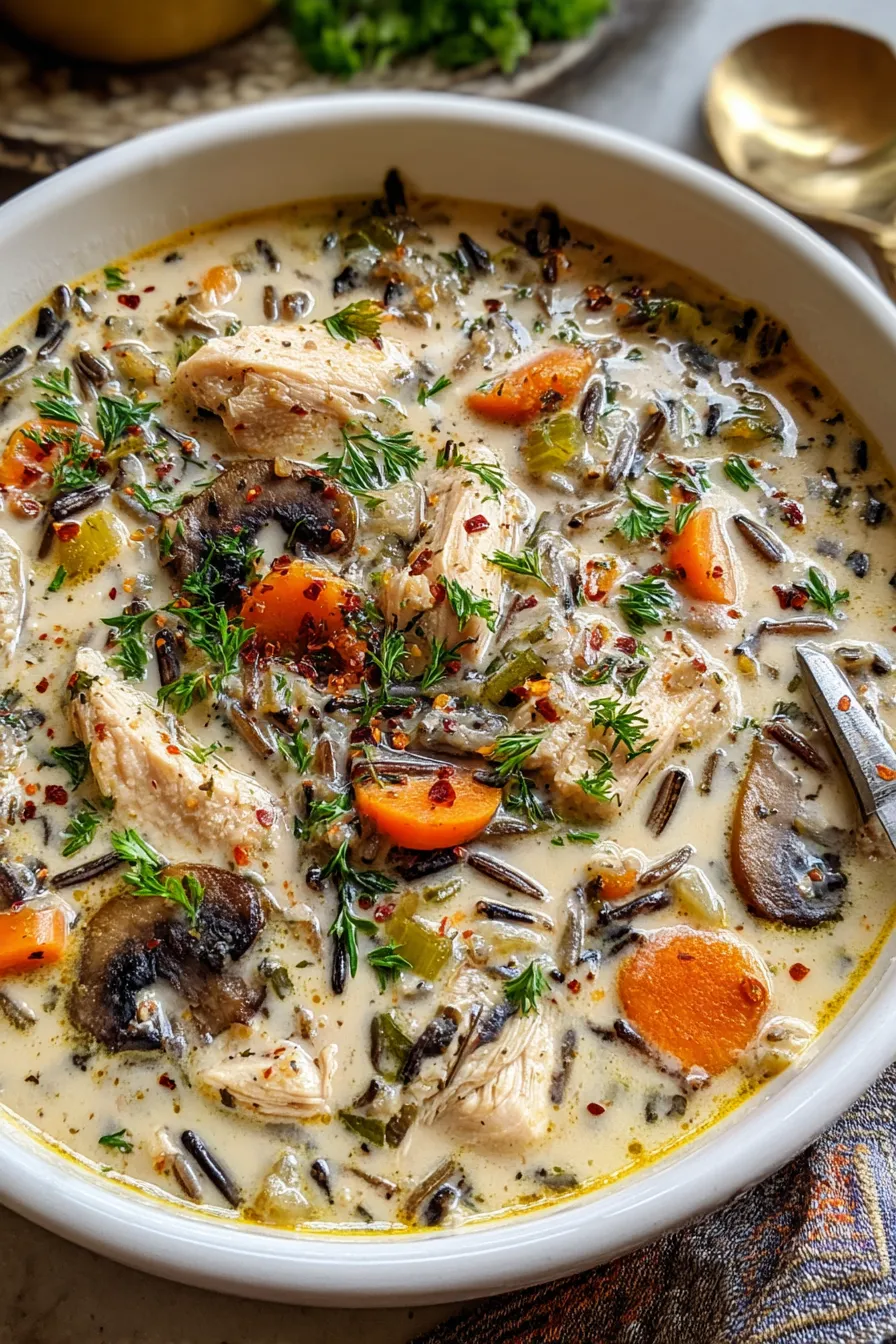 Creamy Mushroom Chicken and Wild Rice Soup – My Food Plans
