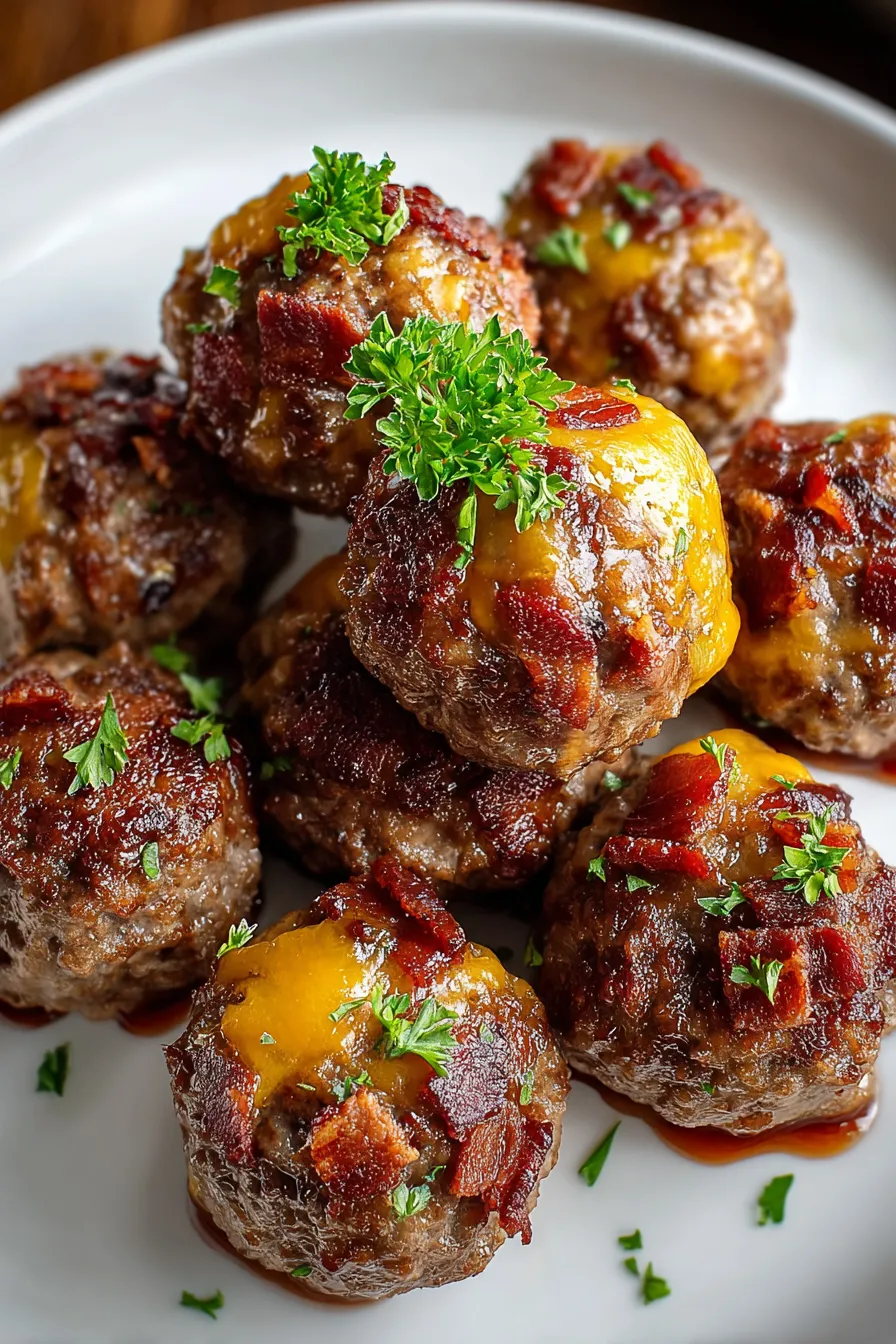 Bourbon Bacon Cheeseburger Meatballs – My Food Plans
