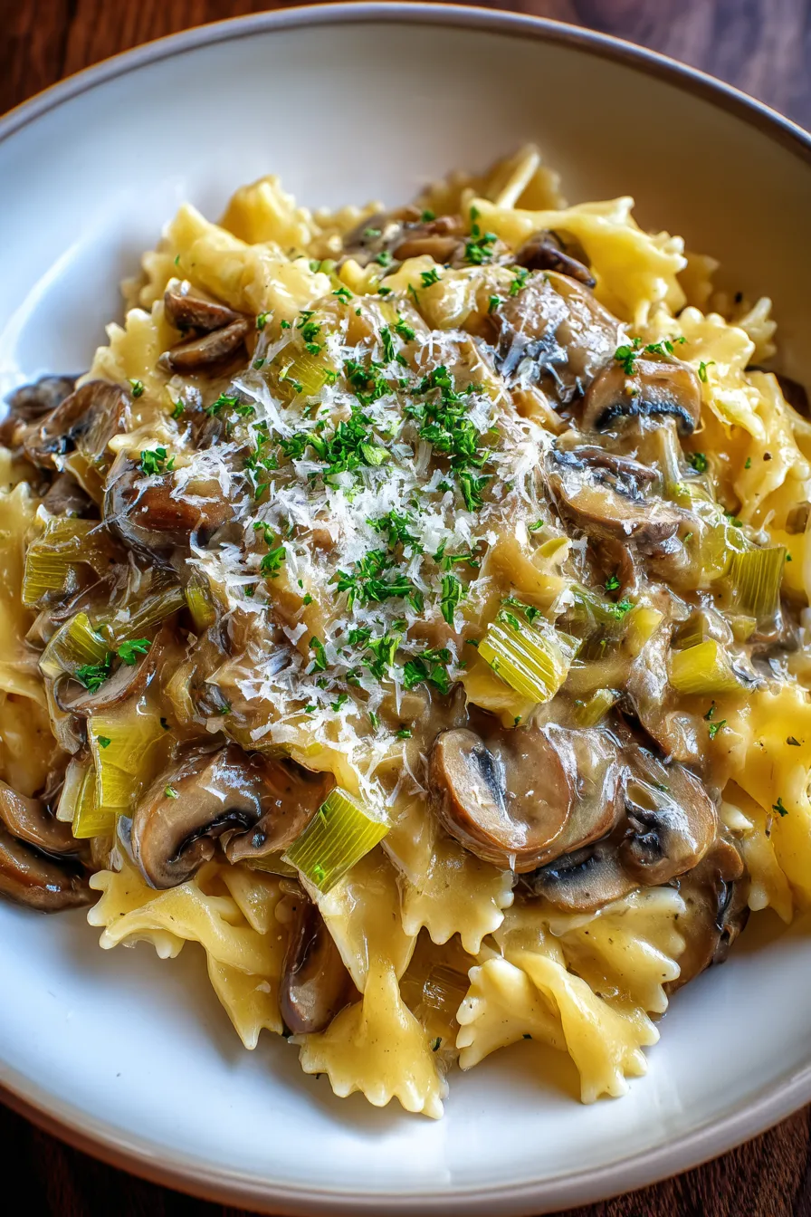 Caramelized Leek and Mushroom Gruyere Pasta – My Food Plans