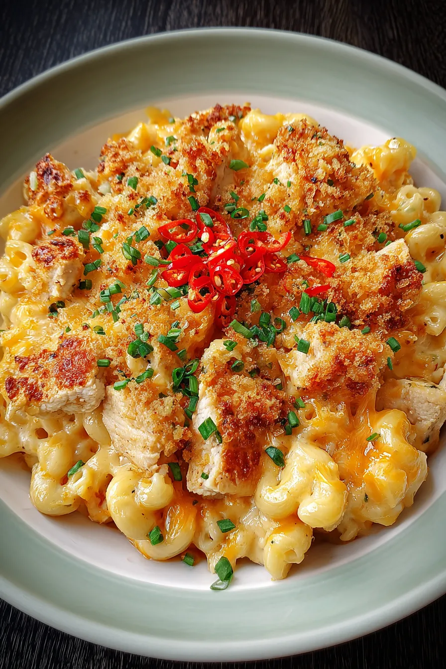 Sweet & Spicy Honey Pepper Chicken Mac ‘n’ Cheese Comfort Bake – My Food Plans
