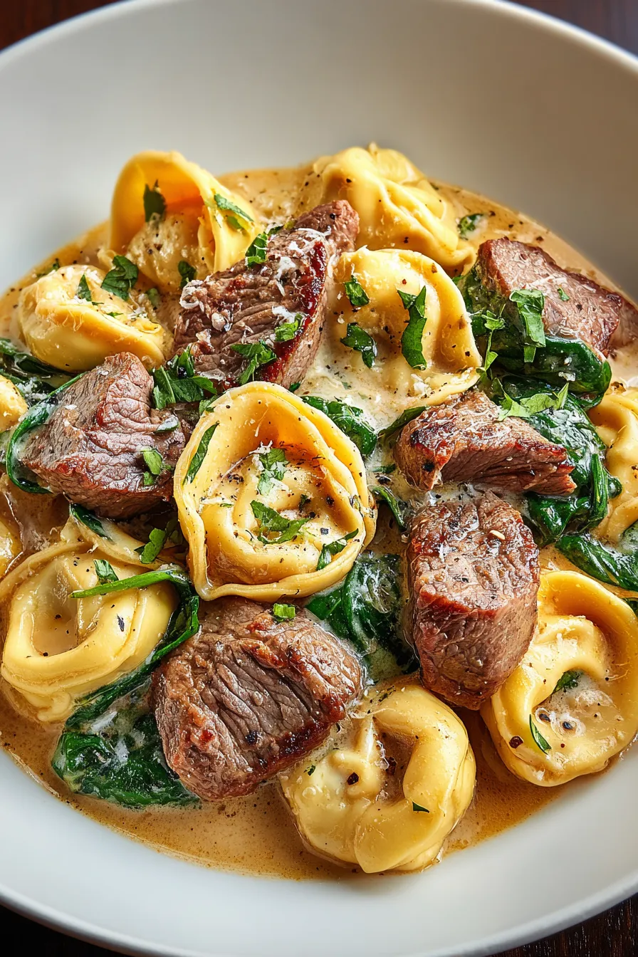 Creamy Savory Steak Tortellini – My Food Plans