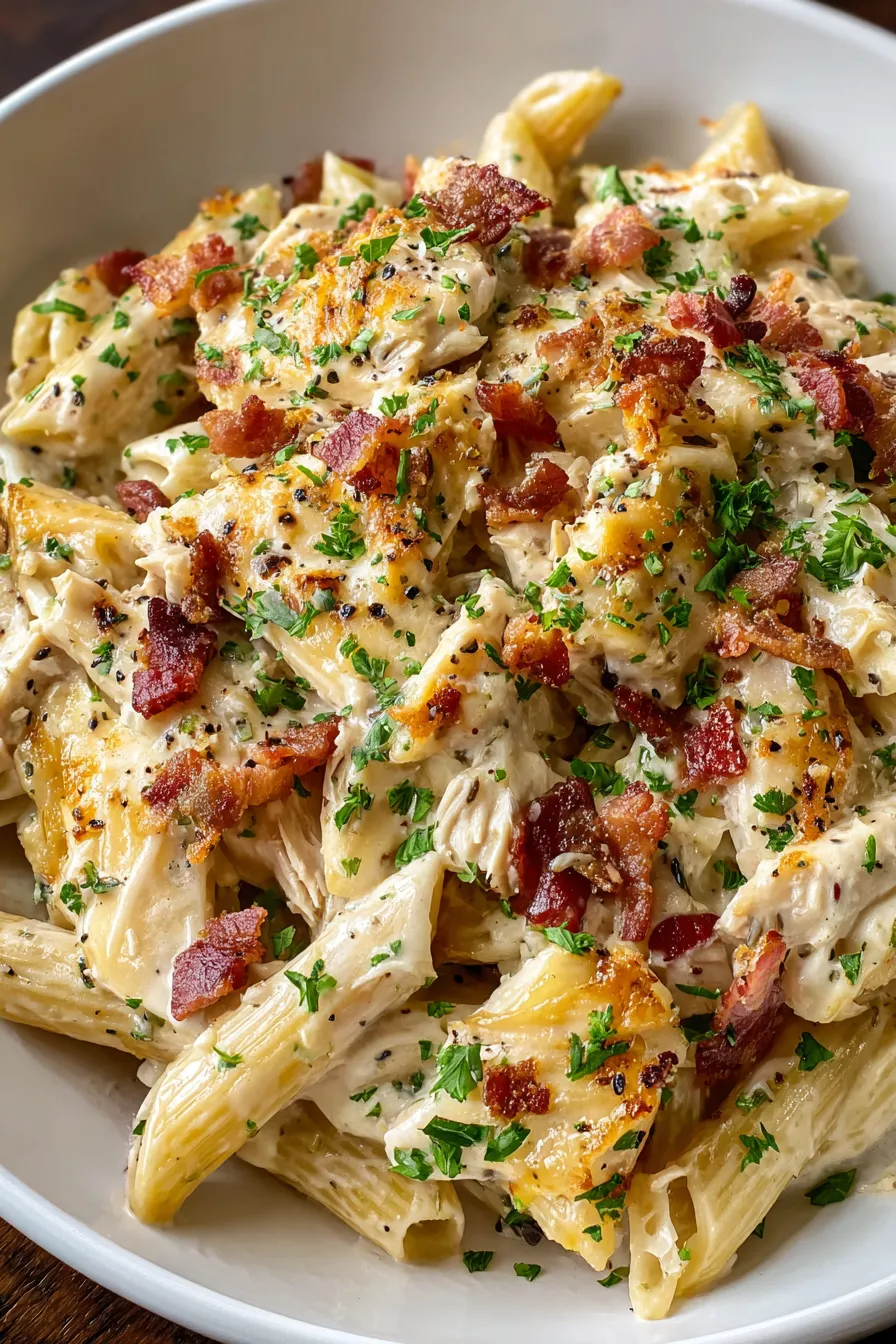 Creamy Chicken Bacon Ranch Pasta Bake – My Food Plans
