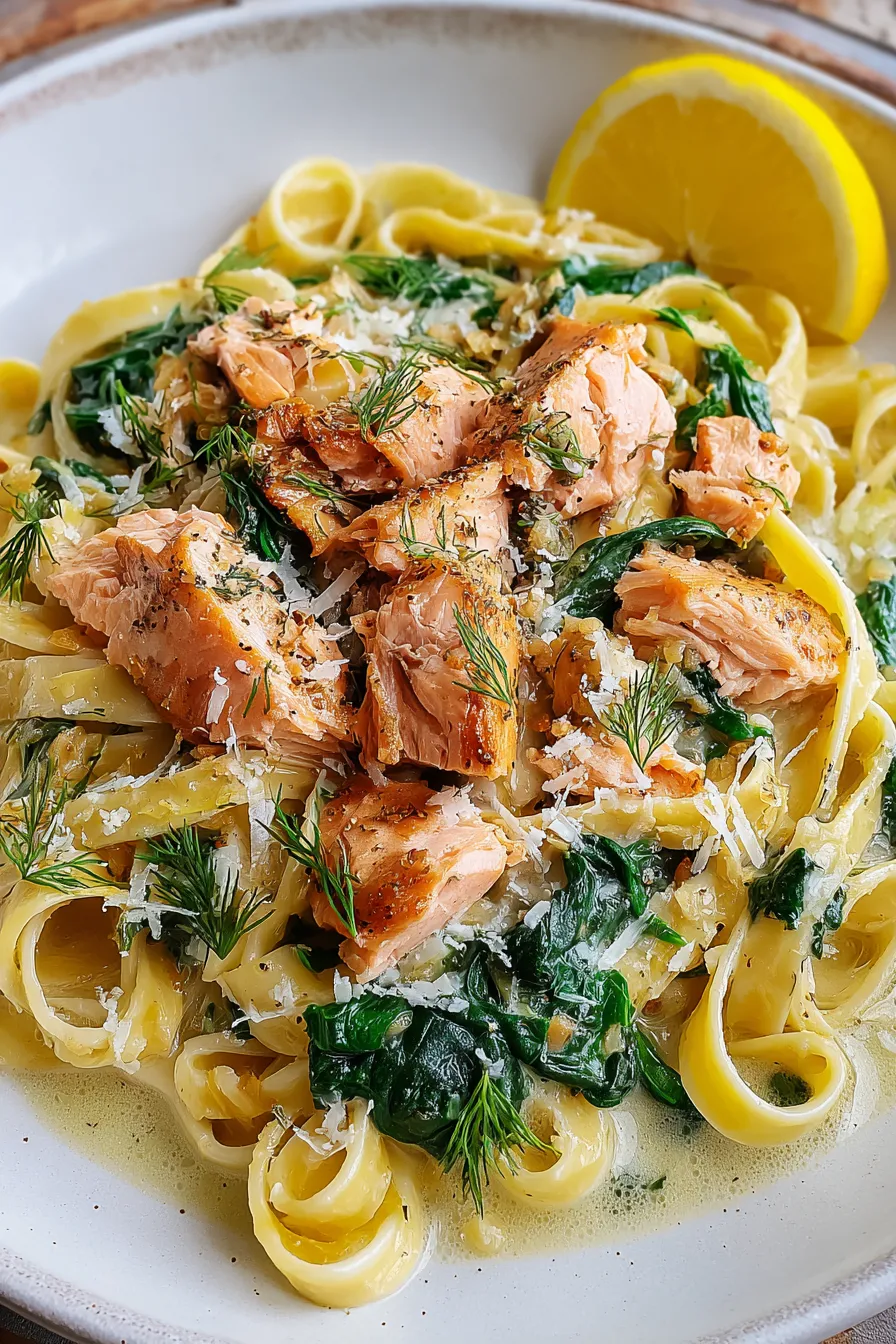 Spinach Salmon Pasta – My Food Plans